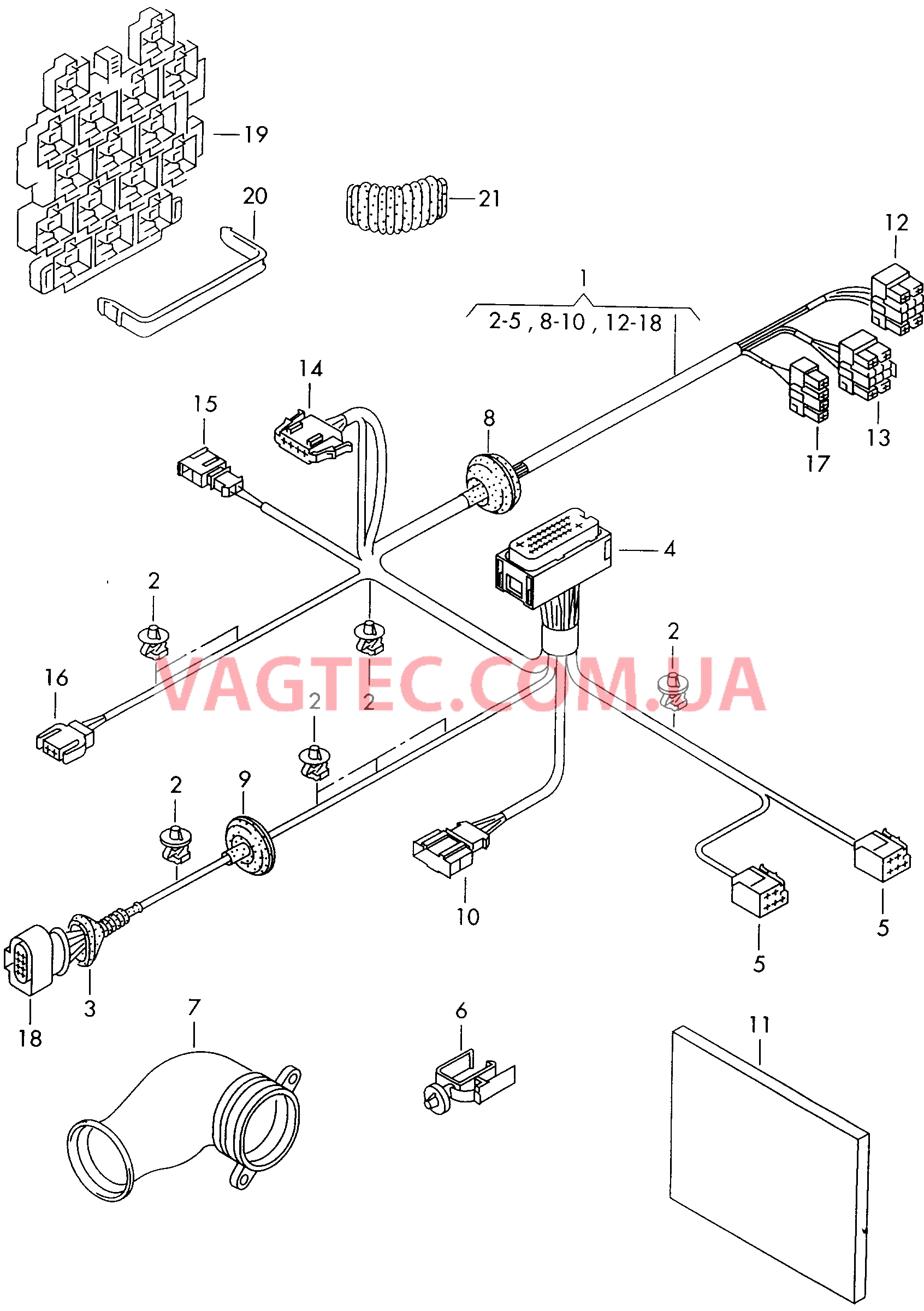 Жгут проводов двери  для VOLKSWAGEN Passat 2002