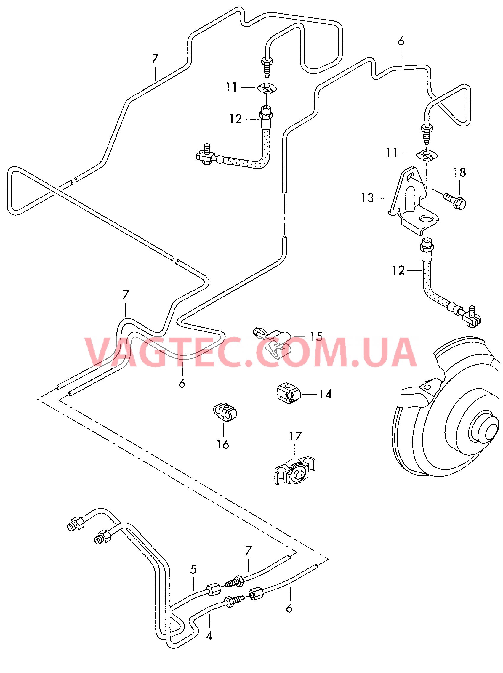 Тормозная трубка Тормозной шланг  для VOLKSWAGEN Passat 2001