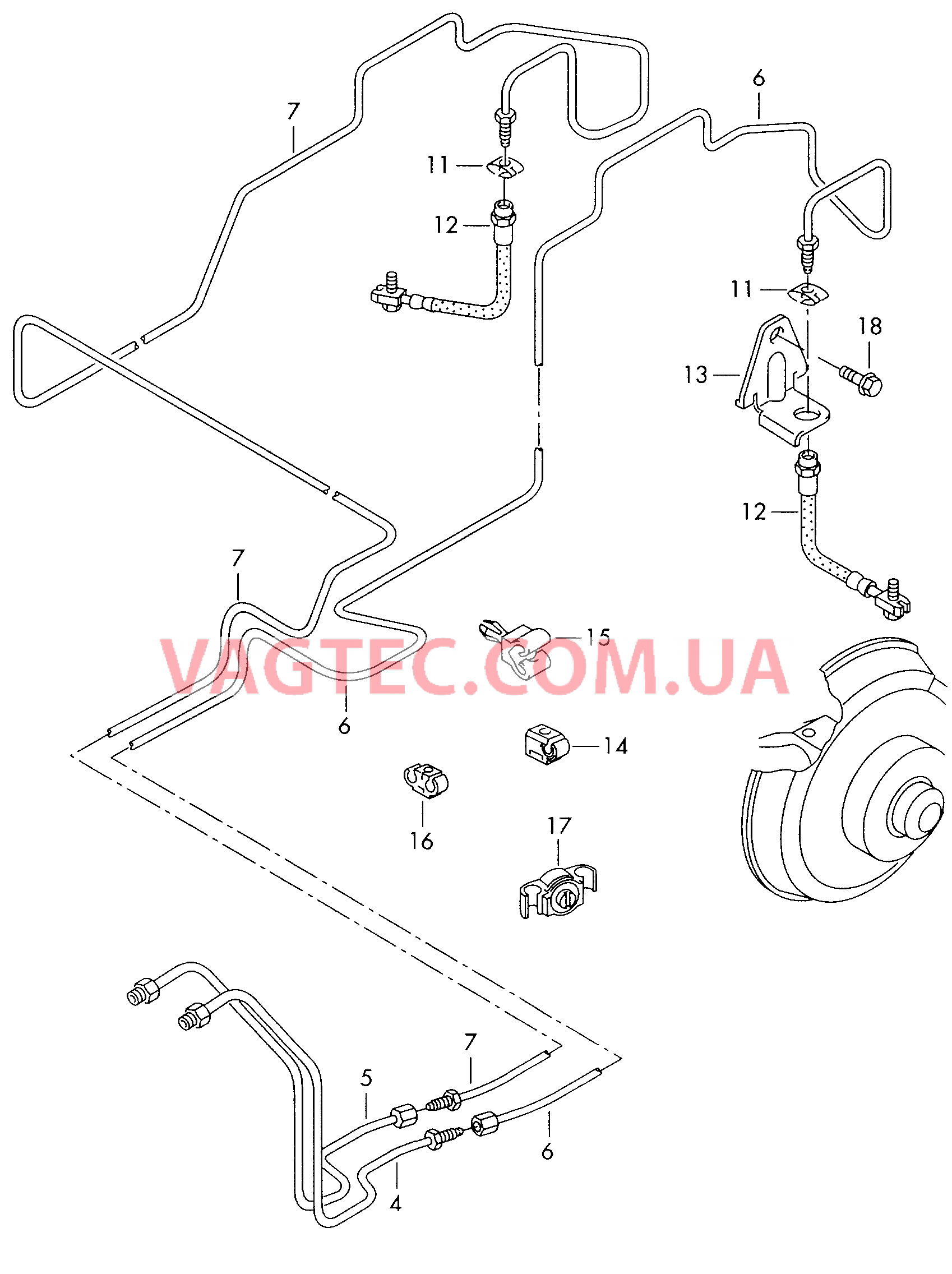 Тормозная трубка Тормозной шланг  для VOLKSWAGEN Passat 2002