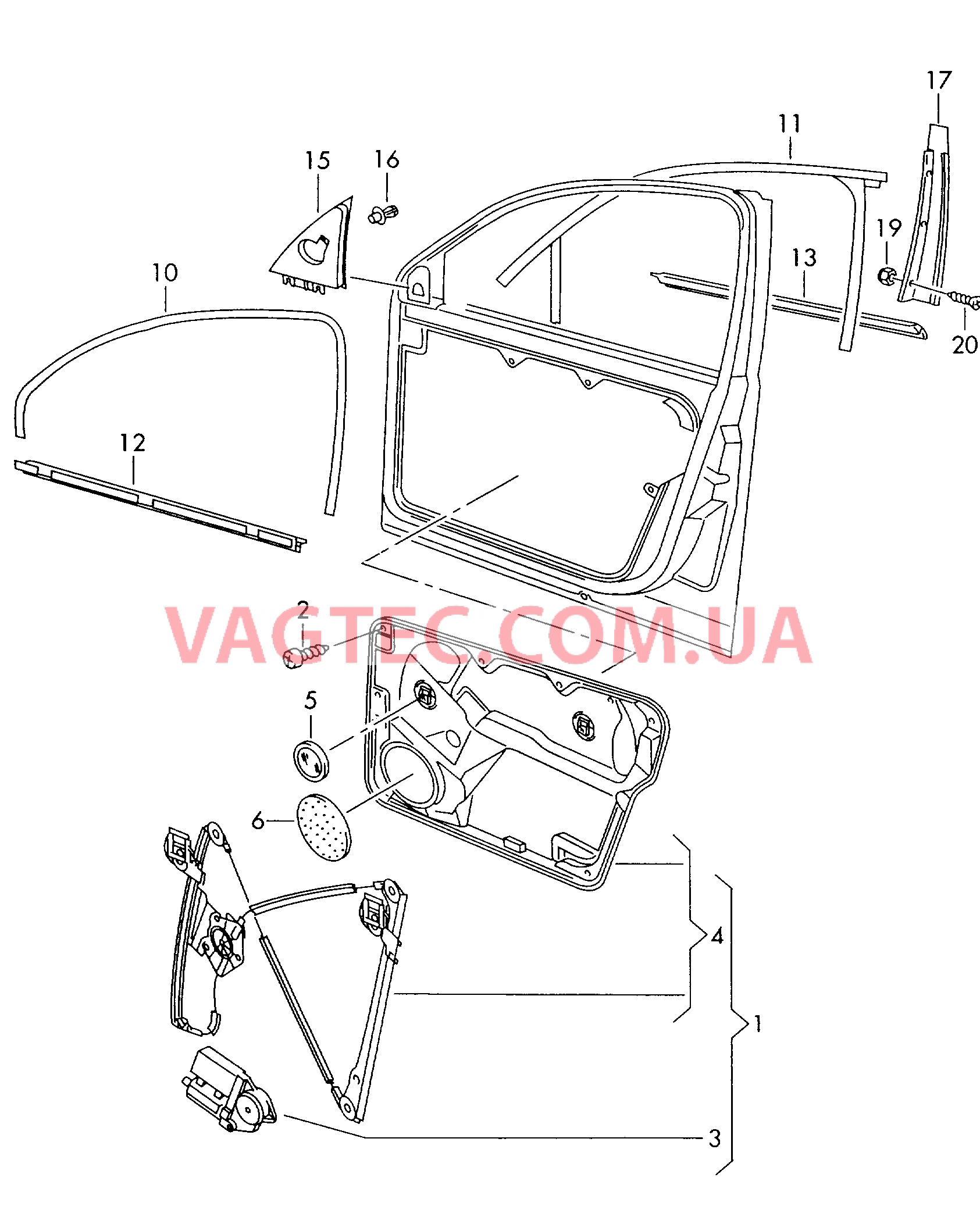 Cтеклоподъемник, направляющие, уплотнитель для двери   Накладка для двери  для VOLKSWAGEN Passat 2000-1