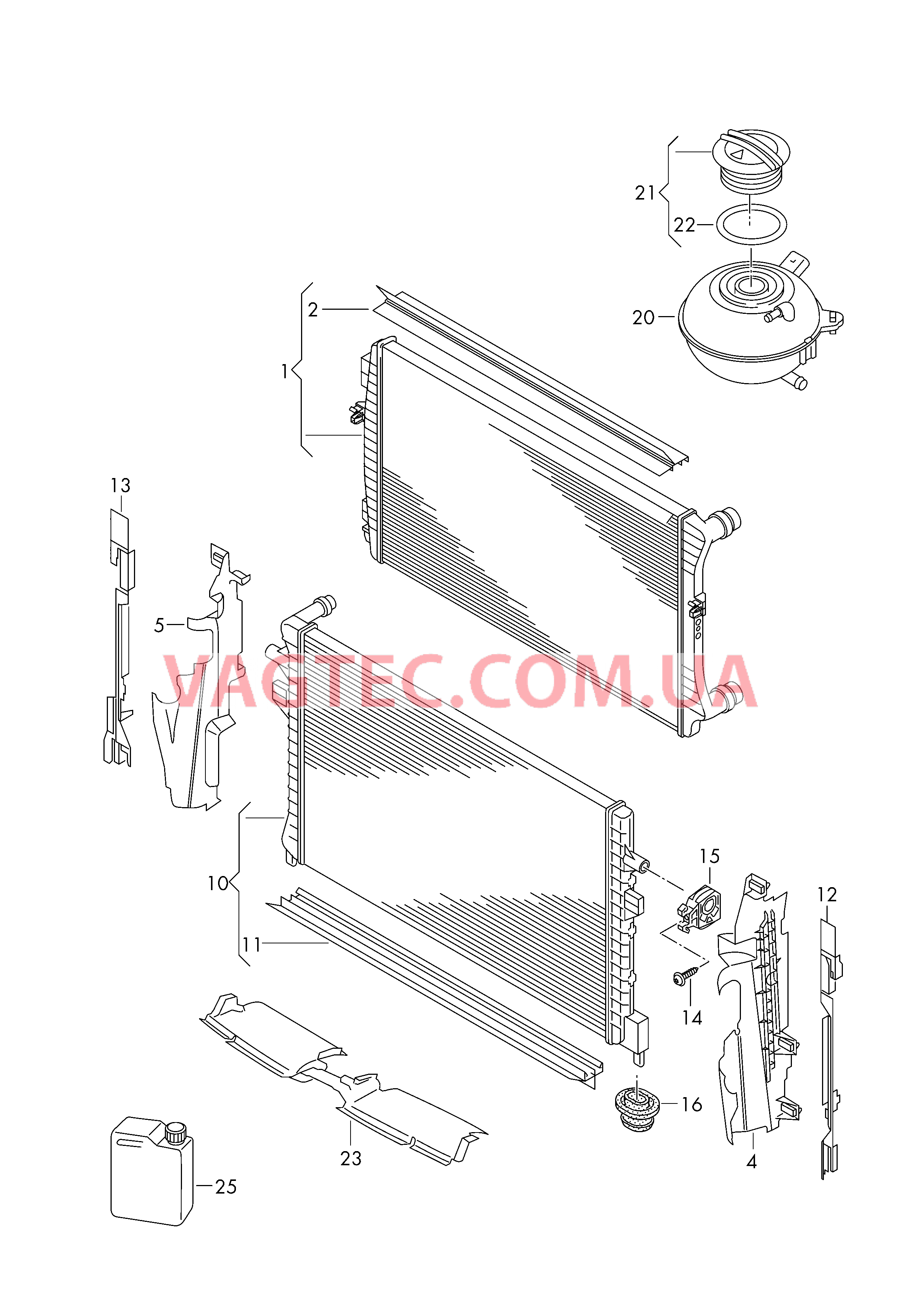 Радиатор охлаждающей жидкости Дополнительный радиатор ОЖ Бачок, компенсационный  для VOLKSWAGEN Arteon 2017