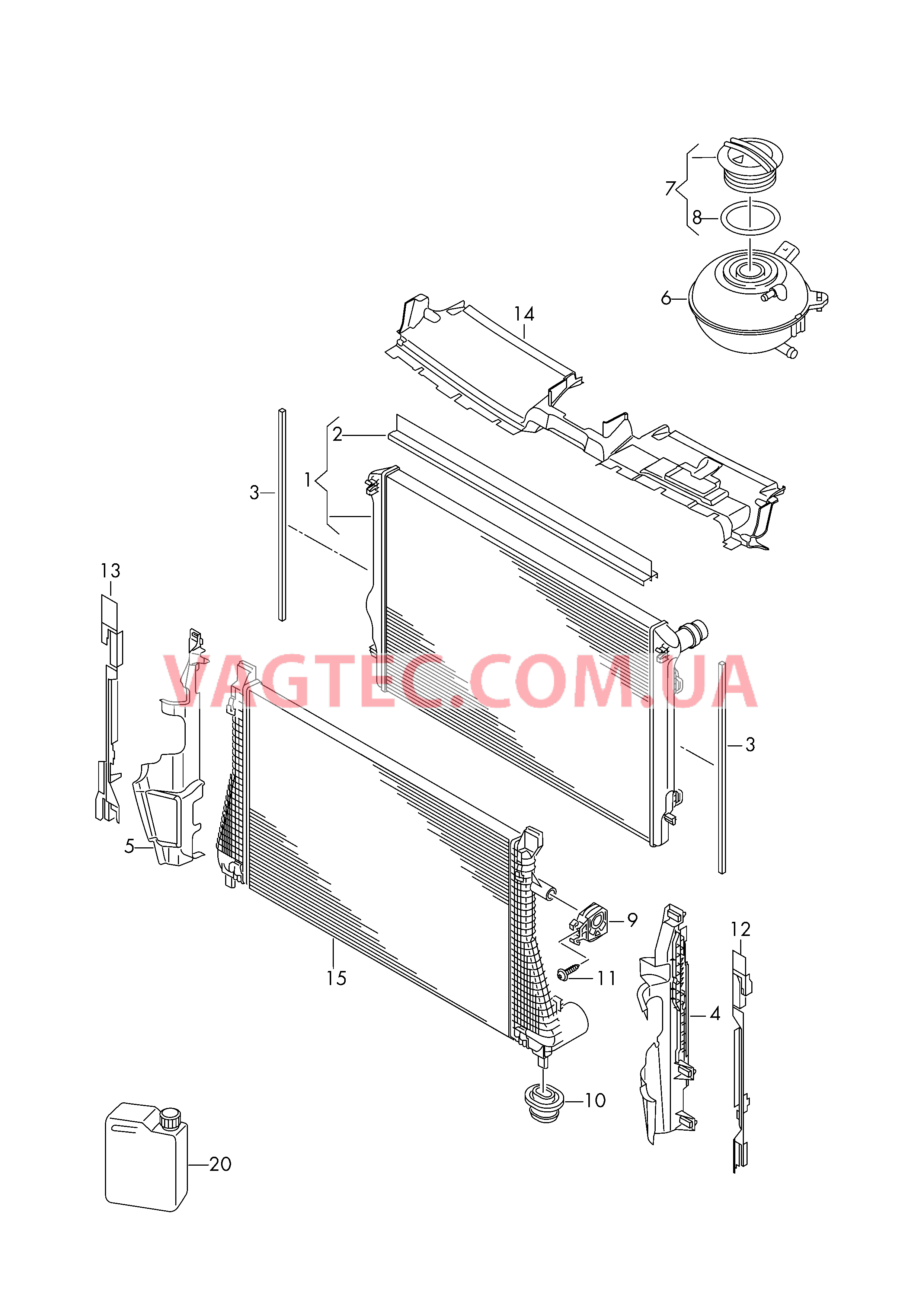 Радиатор охлаждающей жидкости Бачок, компенсационный  для VOLKSWAGEN Arteon 2018