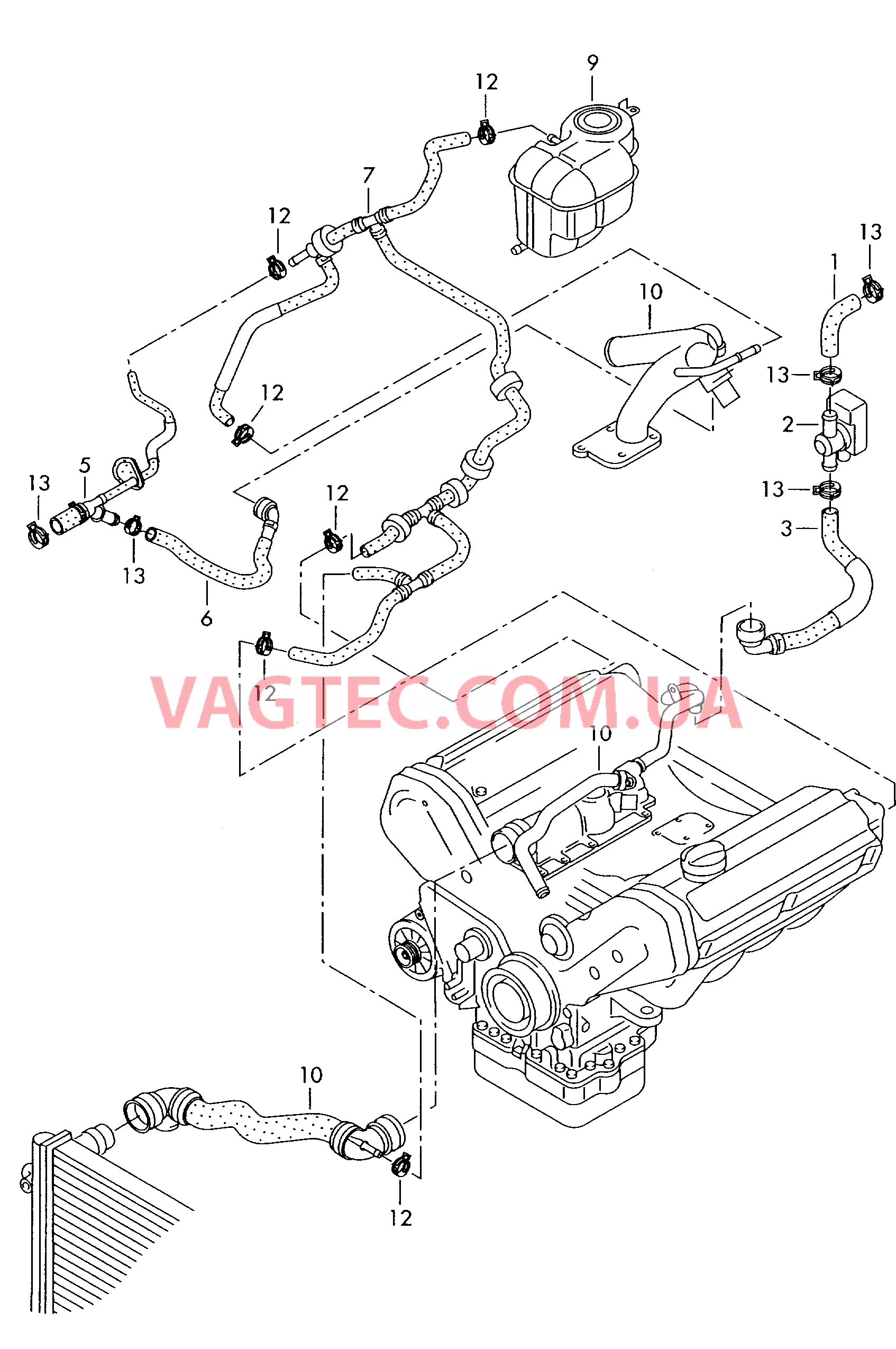 Шланги ОЖ отопителя  для VOLKSWAGEN Passat 2002