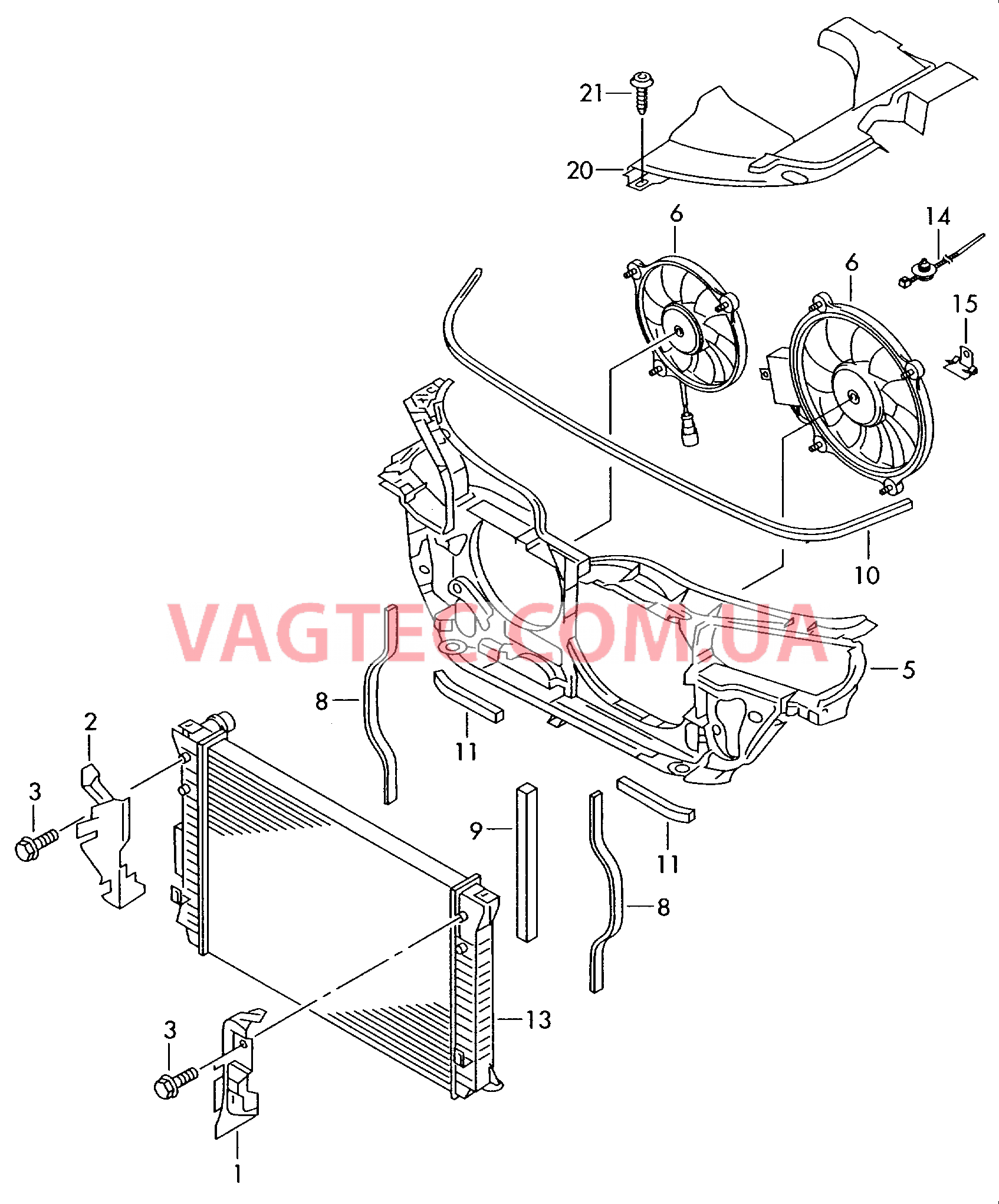 Воздуховод Вентилятор радиатора с крыльчаткой  для VOLKSWAGEN Passat 2003