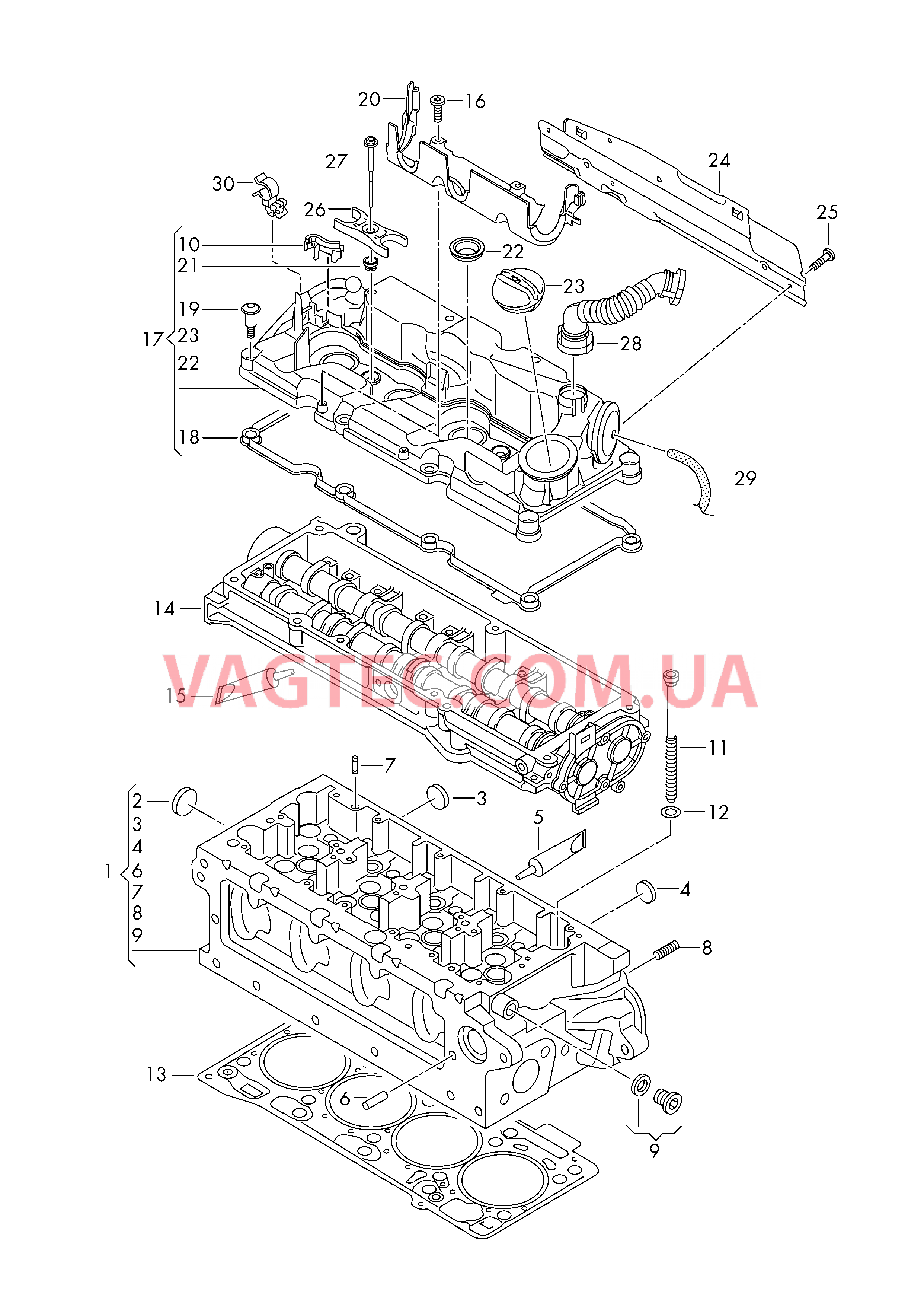 Головка блока цилиндров Крышка ГБЦ  для VOLKSWAGEN Passat 2015-2