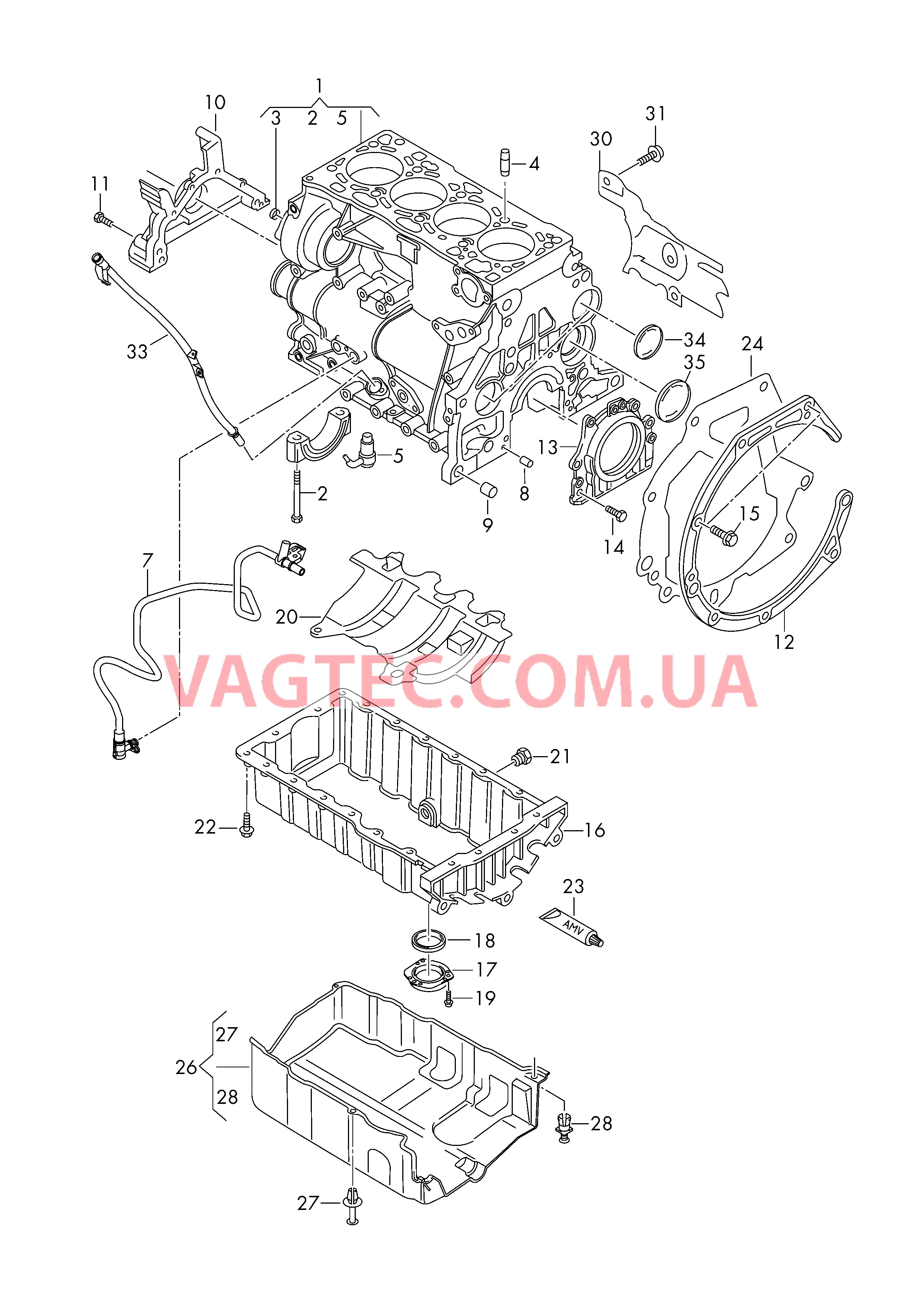 Блок цилиндров Масляный поддон  для VOLKSWAGEN Passat 2017