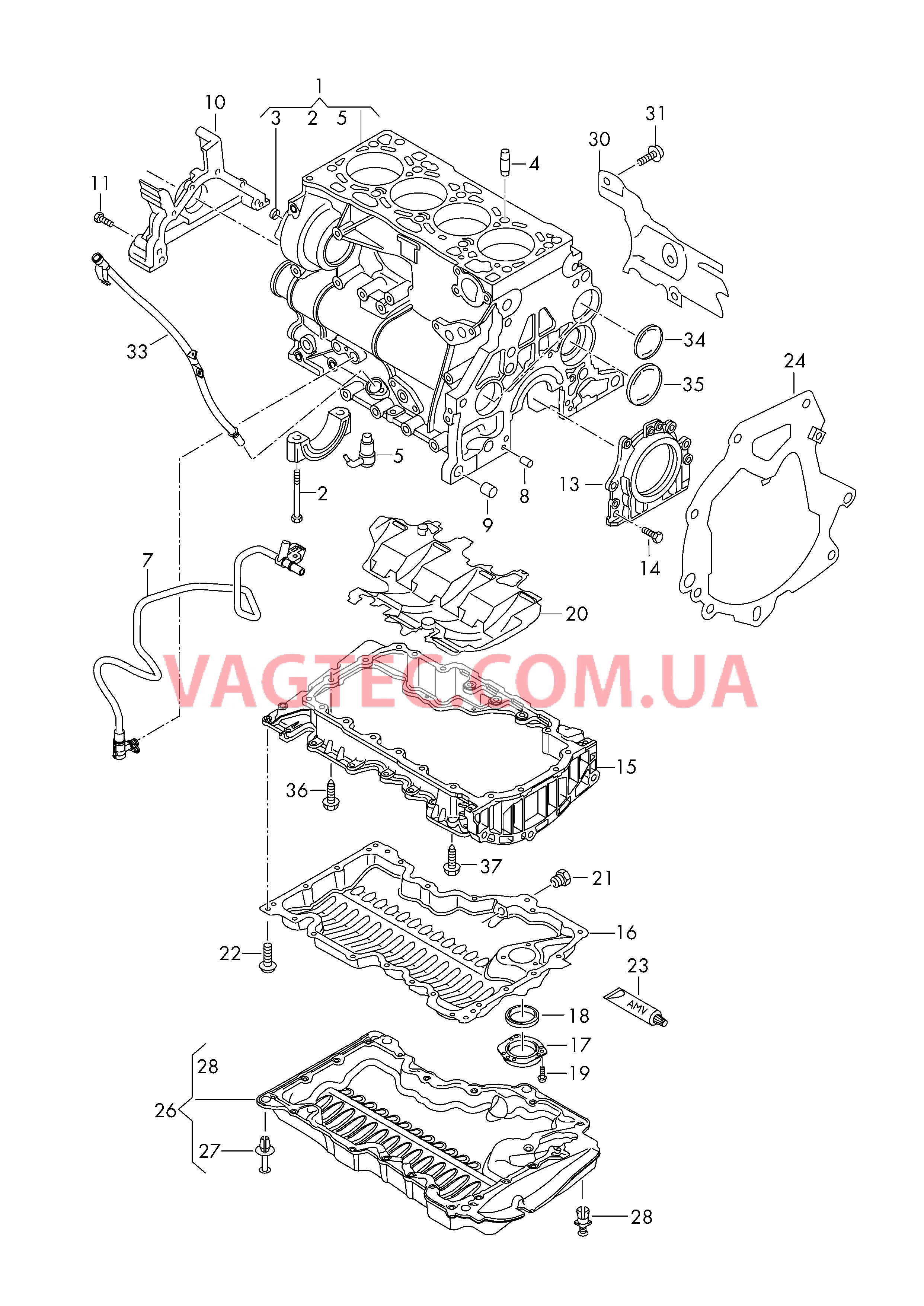 Блок цилиндров Масляный поддон  для VOLKSWAGEN Jetta 2017-2