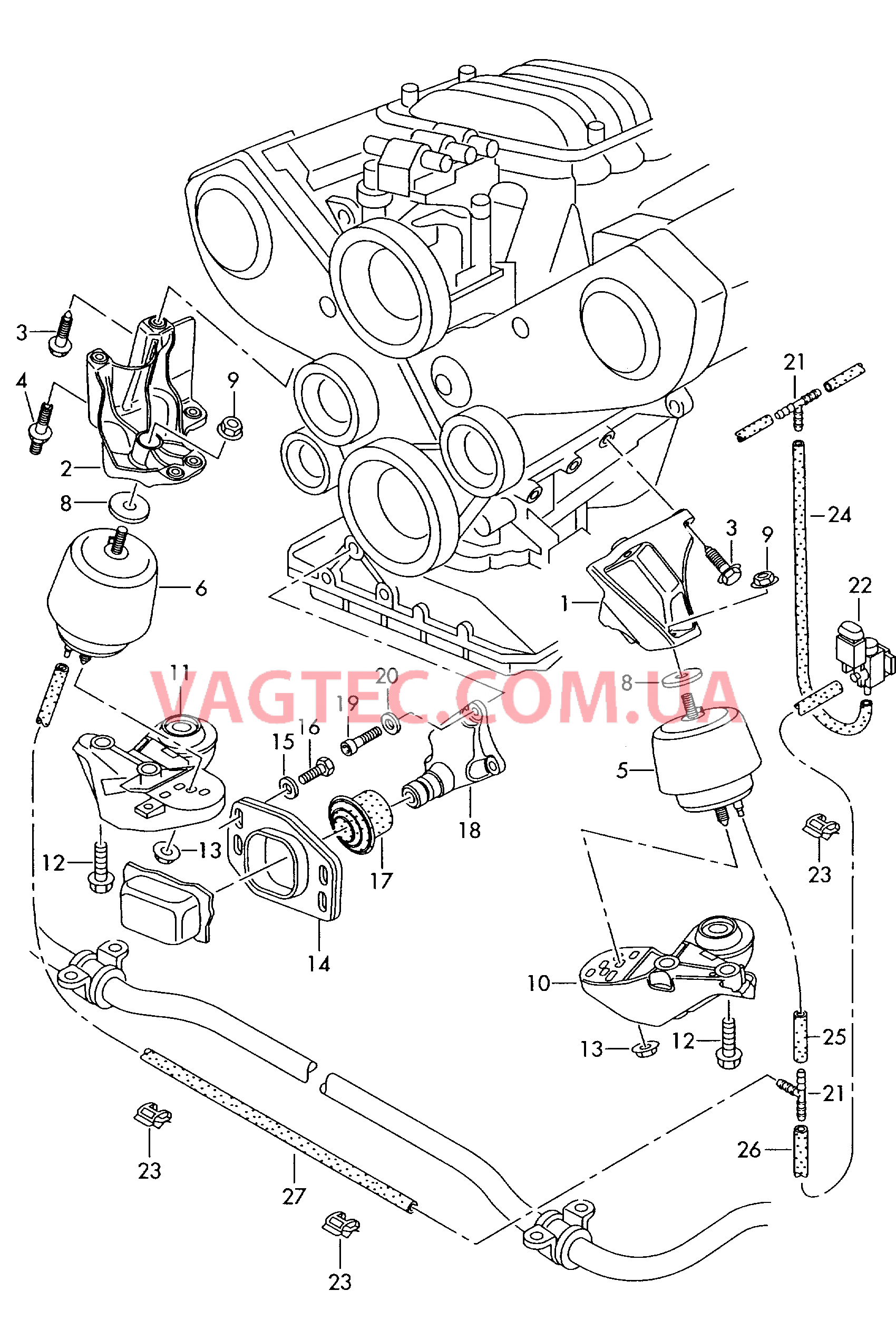 Детали крепления для двигателя и КП  для VOLKSWAGEN Passat 2004
