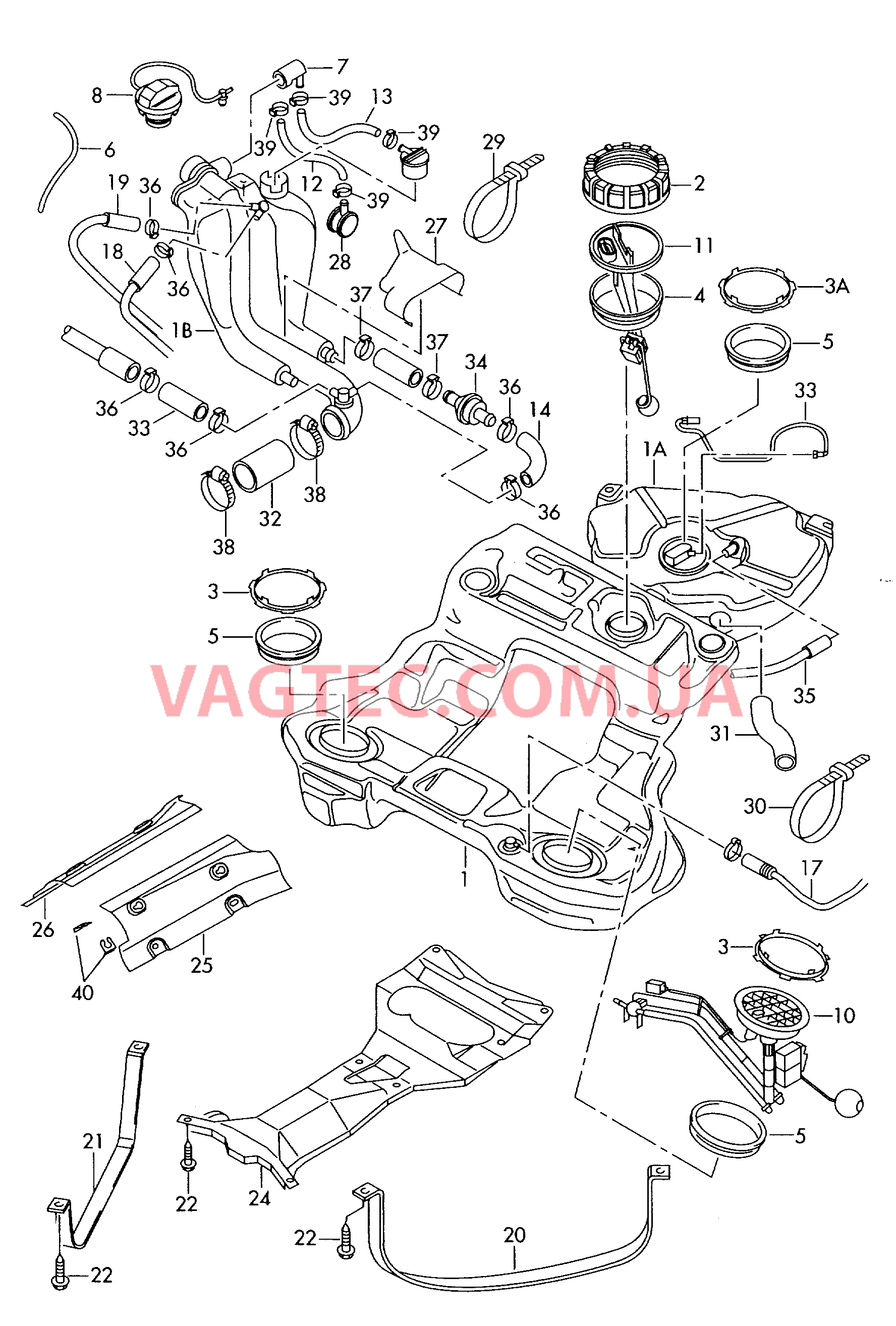 Бак, топливный  для VOLKSWAGEN Passat 2004