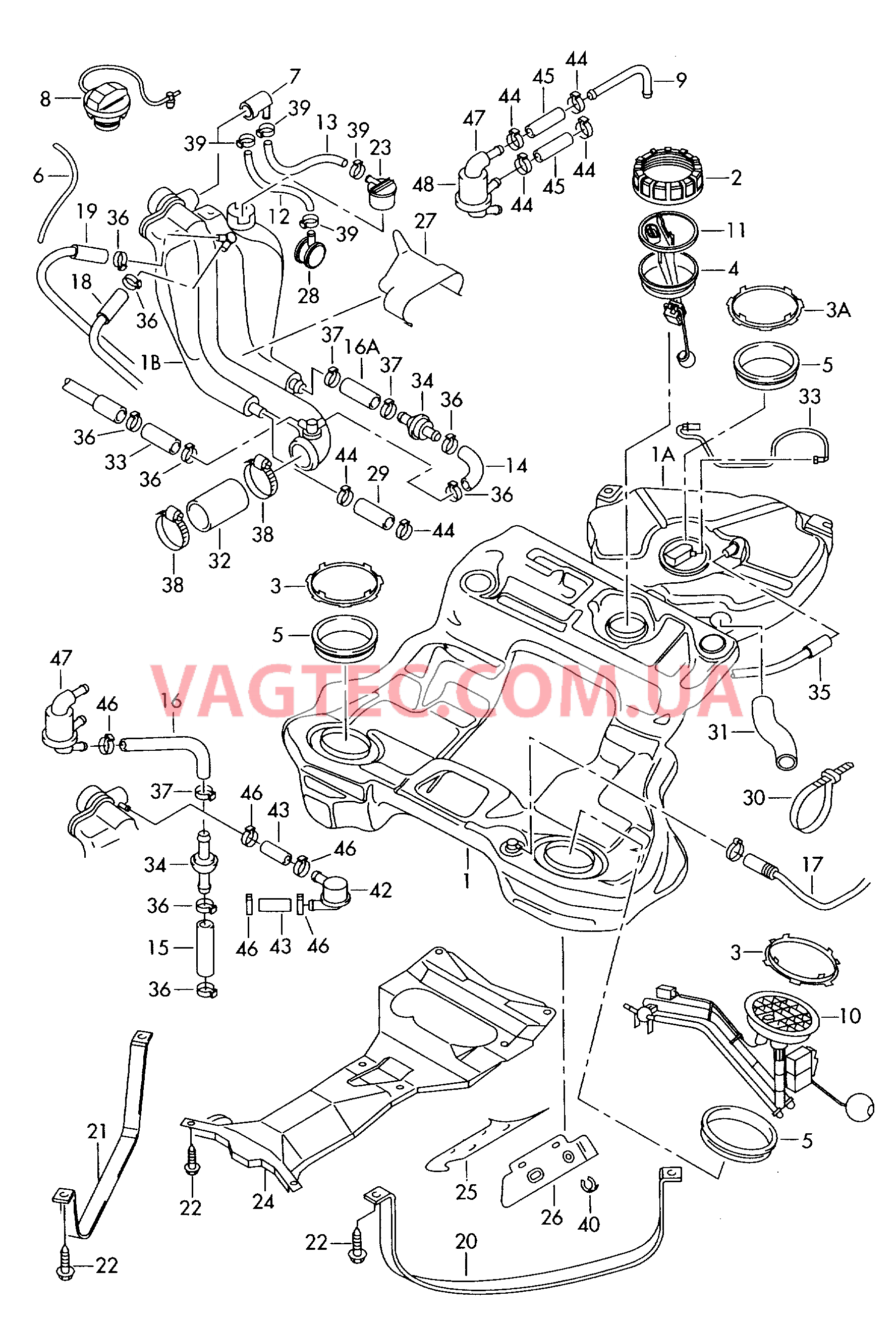 Бак, топливный  для VOLKSWAGEN Passat 2005