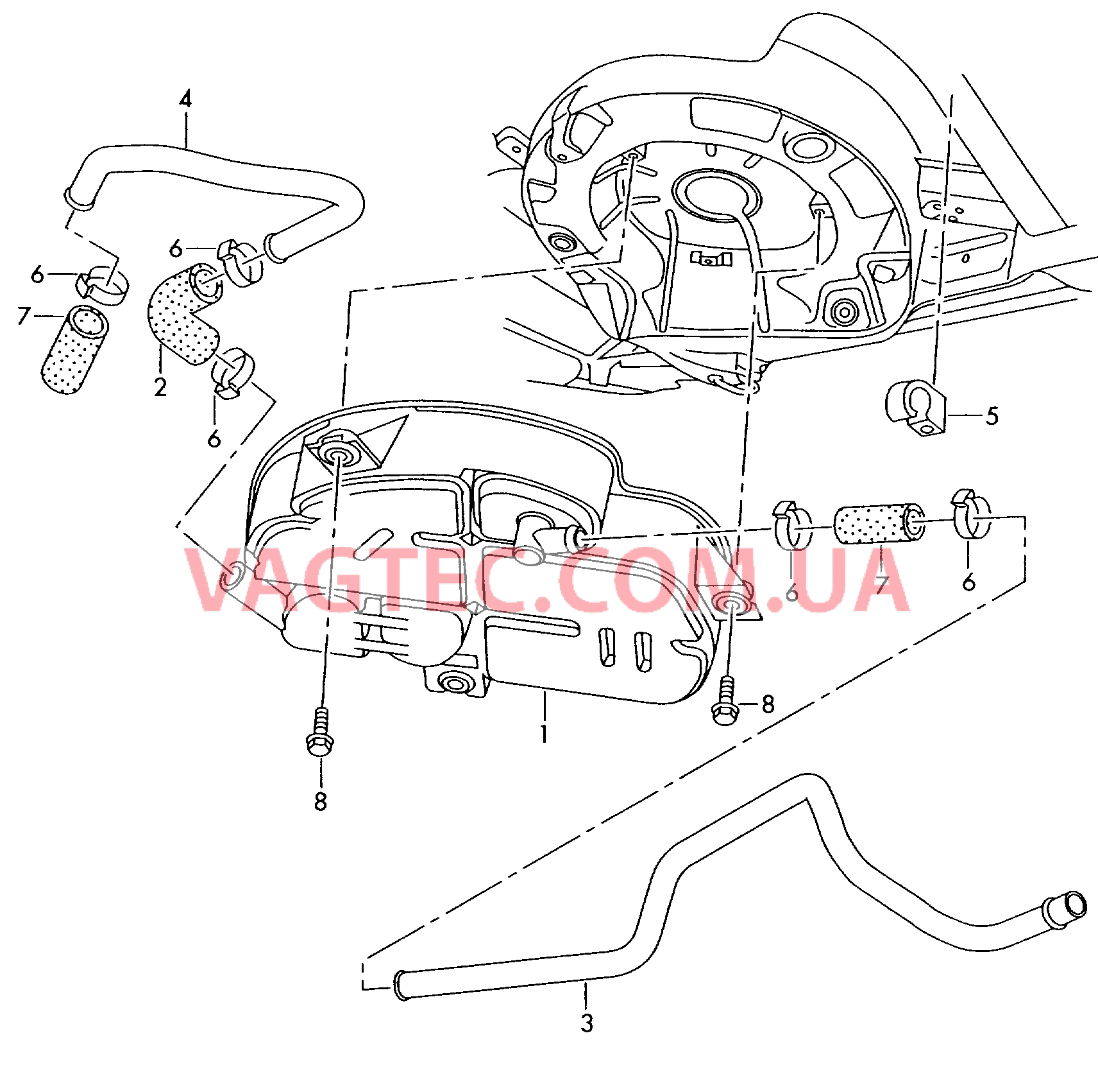 Cистема улавл. паров топлива  для VOLKSWAGEN Passat 2002