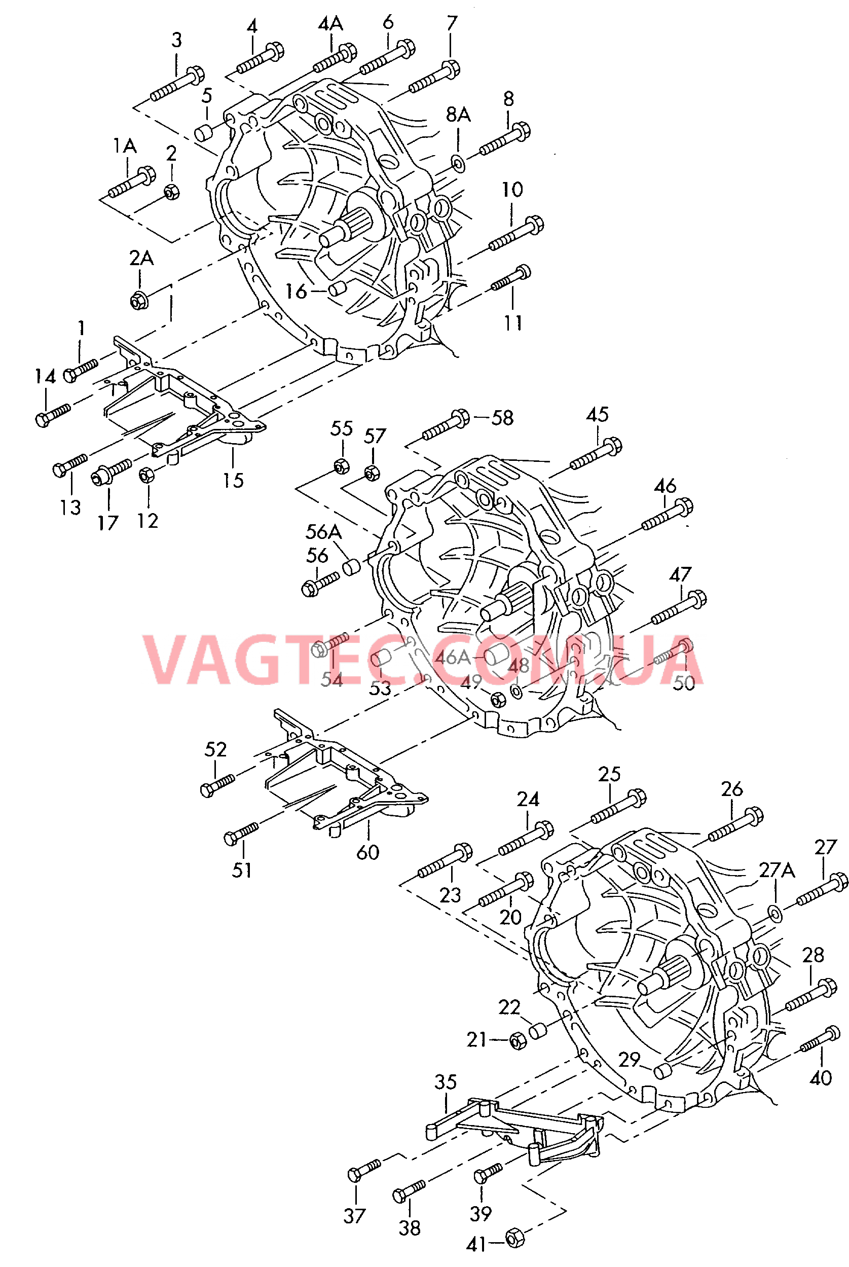 Детали крепления для двигателя и КП  5и 6-ступенчатая КП для полного привода  для VOLKSWAGEN Passat 2005