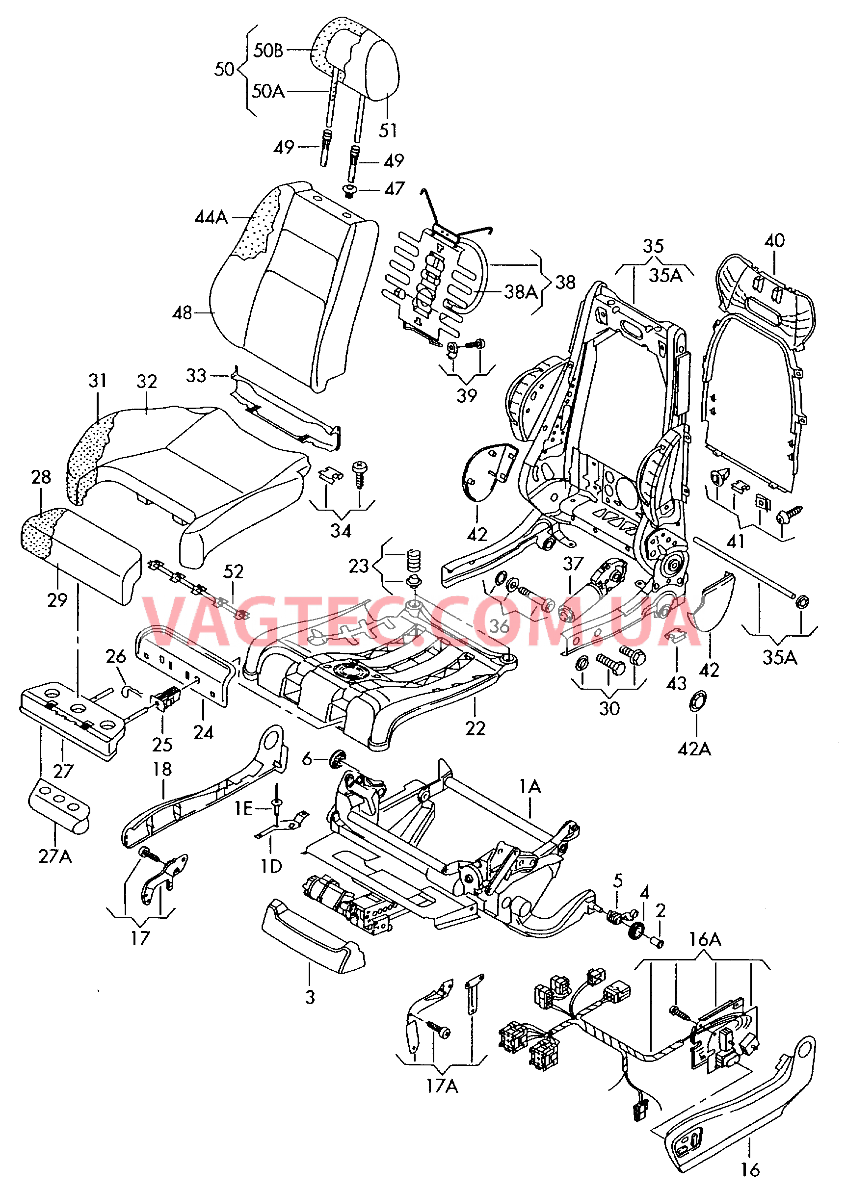 Сиденье Каркас спинки Подголовник D             >> - 02.11.2003 для VOLKSWAGEN Passat 2005