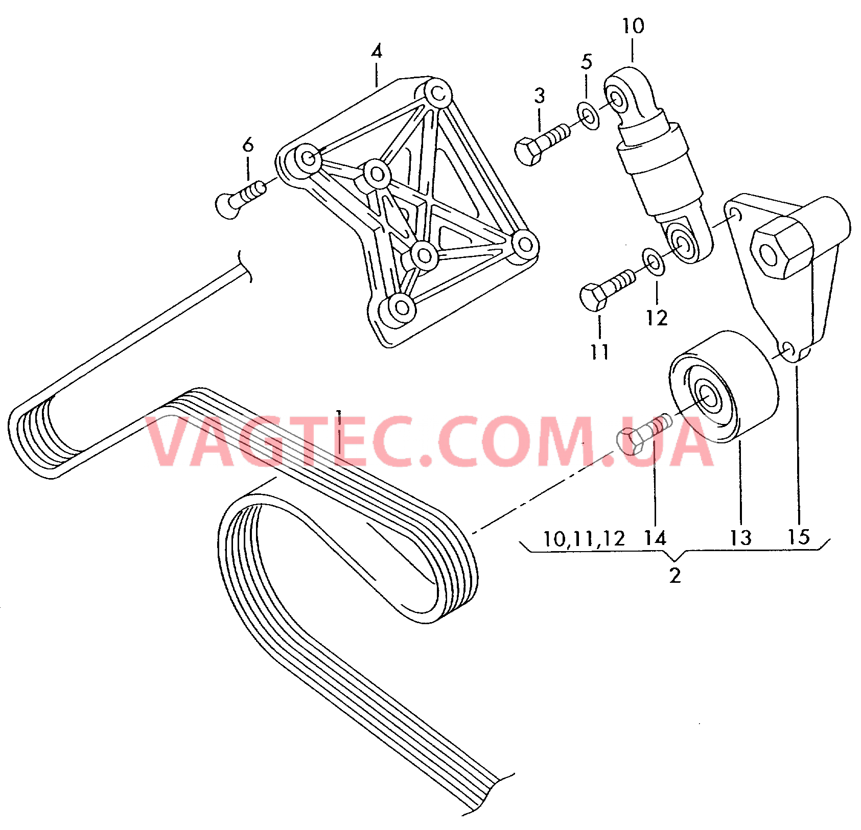 Детали подключения и крепления для генератора для VW TOUAREG, поликлиновой ремень  для VOLKSWAGEN Touareg 2003