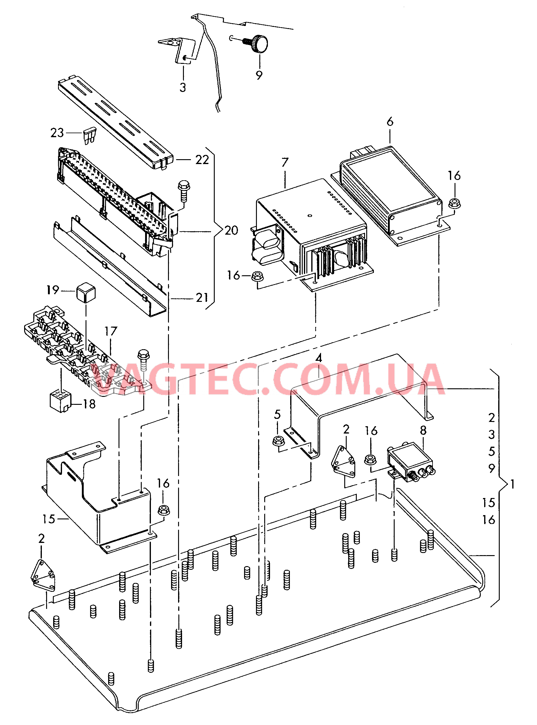 Монтажные детали для специальных электрических функций  для а/м со специальной защитой  для VOLKSWAGEN Passat 2001