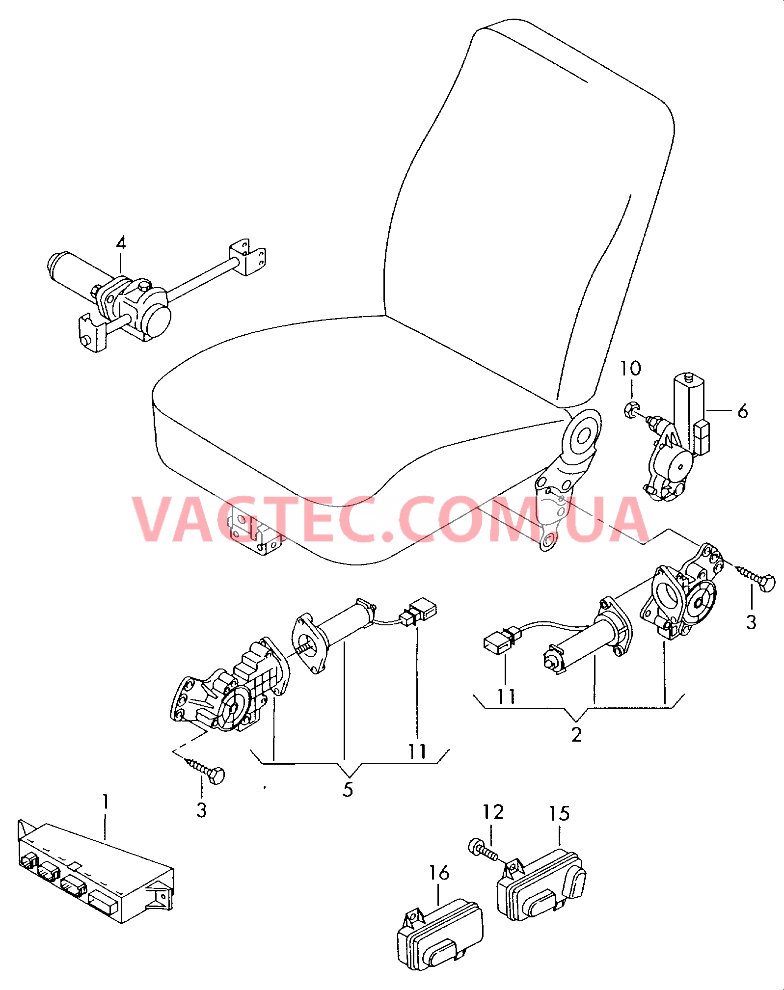 Электрические компоненты регулировки сиденья и спинки  для VOLKSWAGEN Passat 2003