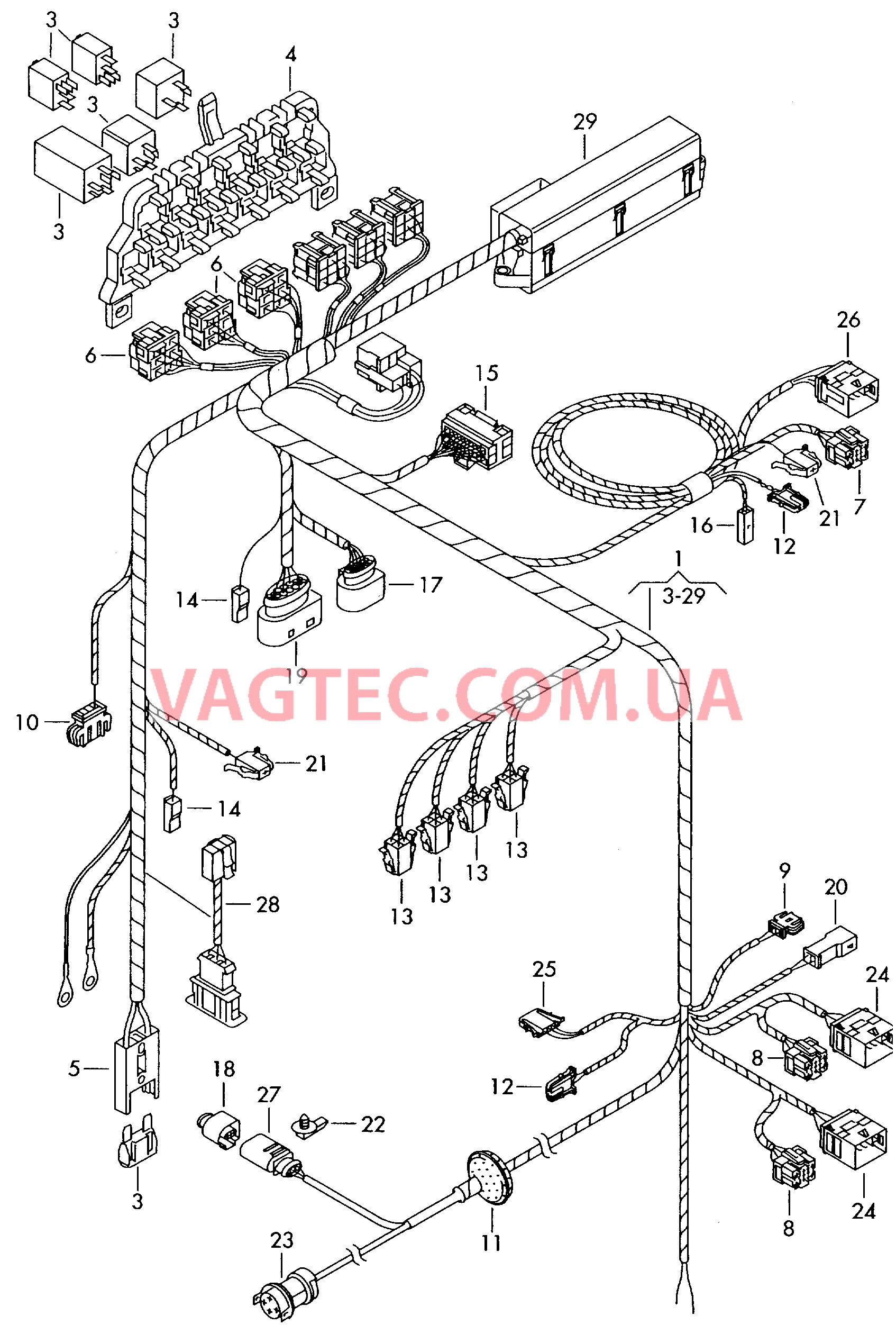 Жгут проводов салона  для а/м со специальной защитой  для VOLKSWAGEN Passat 2005