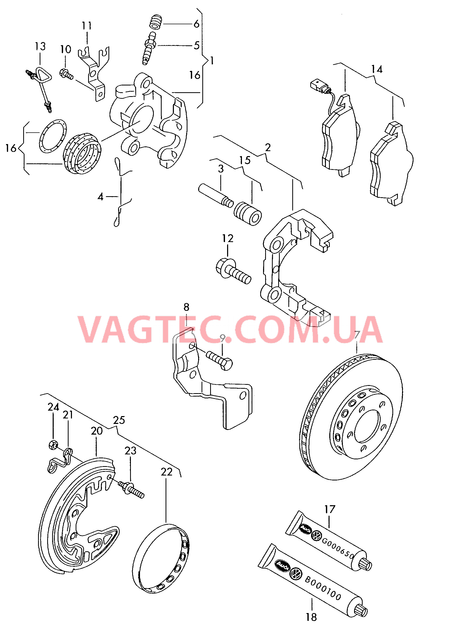 Дисковые тормоза  F             >> 3B-3E405 449 F             >> 3B-3Р432 812 для VOLKSWAGEN Passat 2003