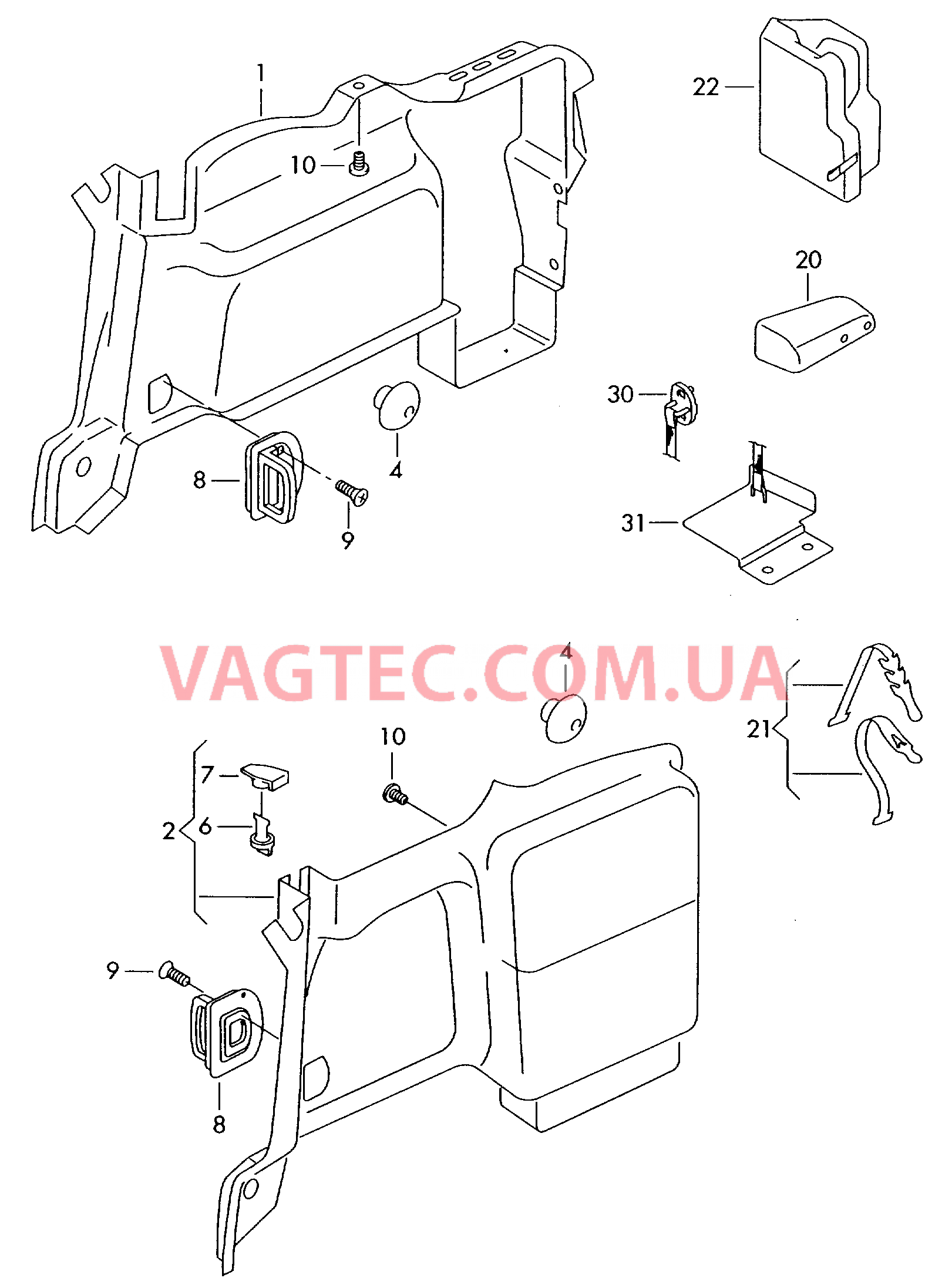 Обшивки багажника Крепление тягово-сцепного устройства  для VOLKSWAGEN Passat 2004