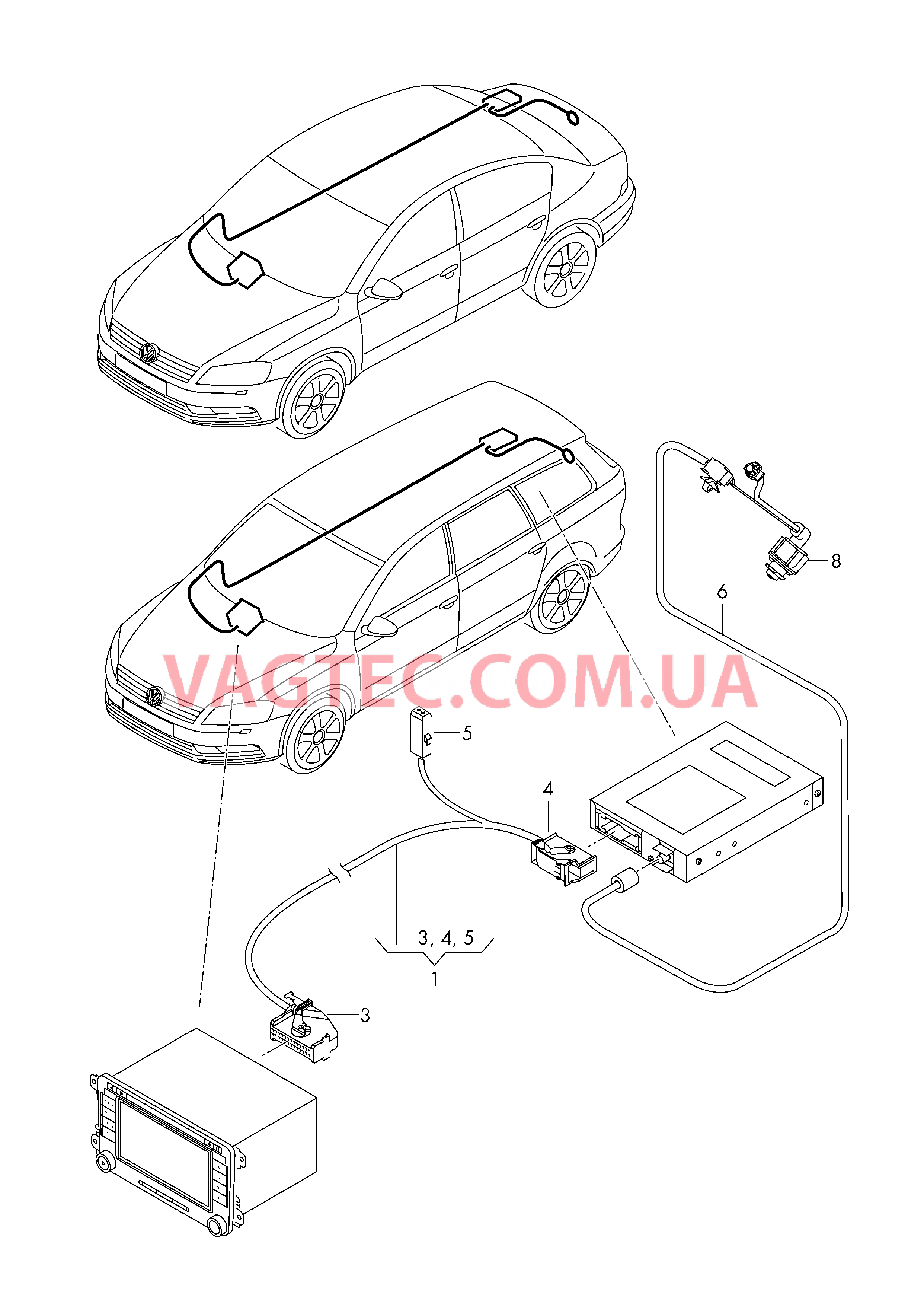 Кабель-адаптер для а/м с камерой заднего вида  для VOLKSWAGEN Passat 2015-1