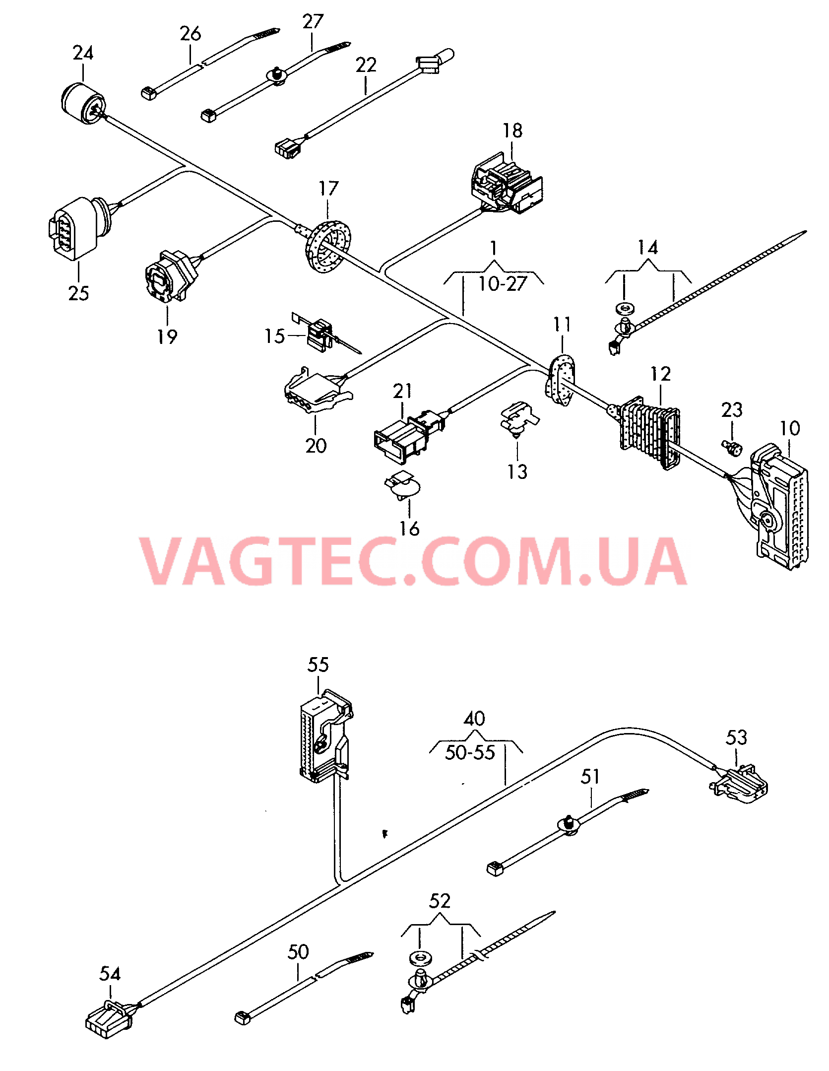 Жгут проводов двери ============================== Жгут проводов для обшивки двери  для VOLKSWAGEN Passat 2010