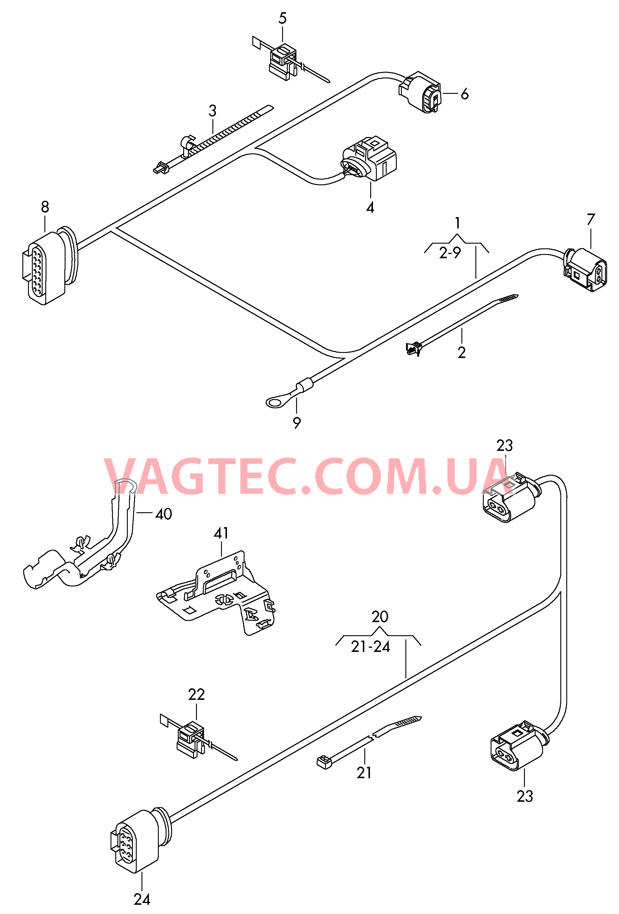 Жгут проводов задний для а/м с газовым баллоном Бак, топливный  для VOLKSWAGEN Passat 2010