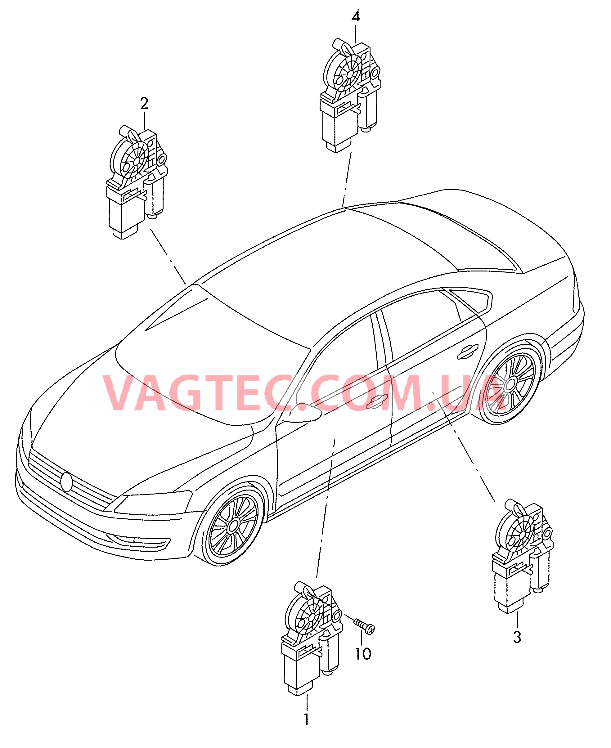 Эл.двигатель стеклоподъёмника  для VOLKSWAGEN Passat 2014-1