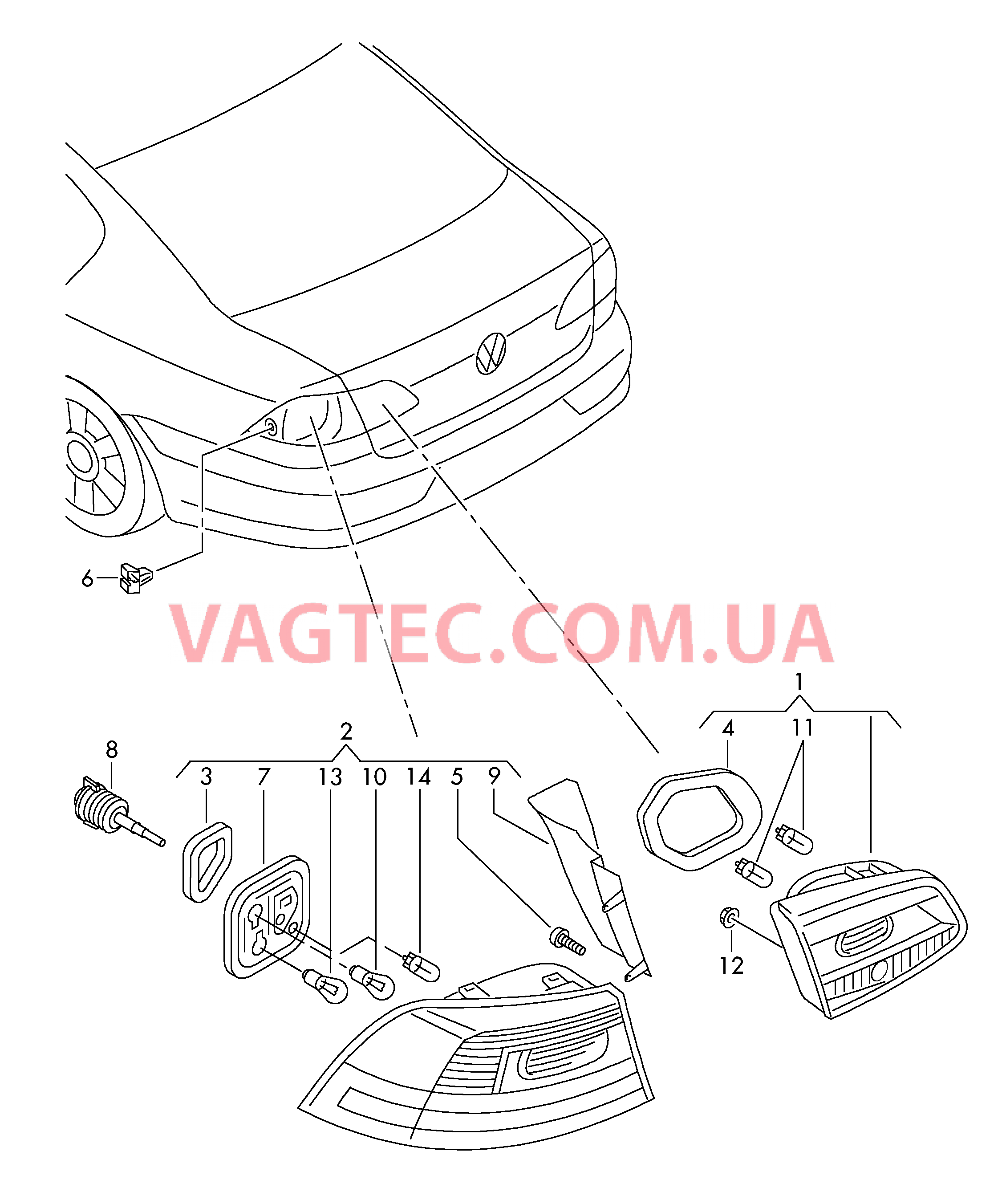 Задний фонарь  для VOLKSWAGEN Passat 2015-1