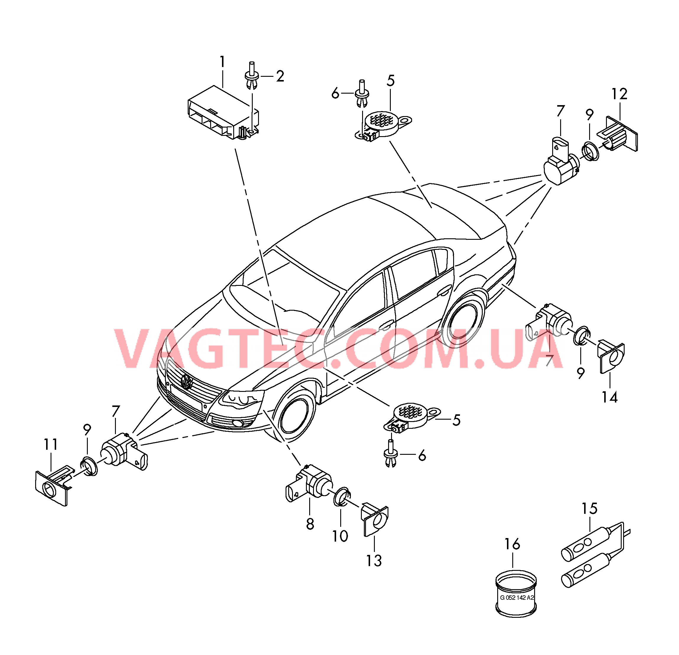 Парковочный ассистент  для VOLKSWAGEN Passat 2011-1