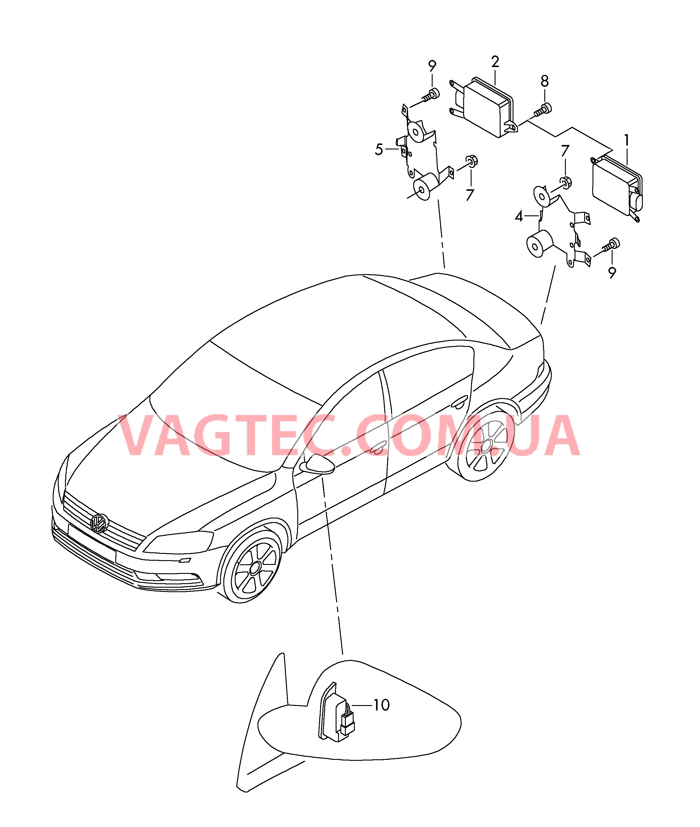 Блок управления ассистента смены полосы движ.  для VOLKSWAGEN Passat 2014-1