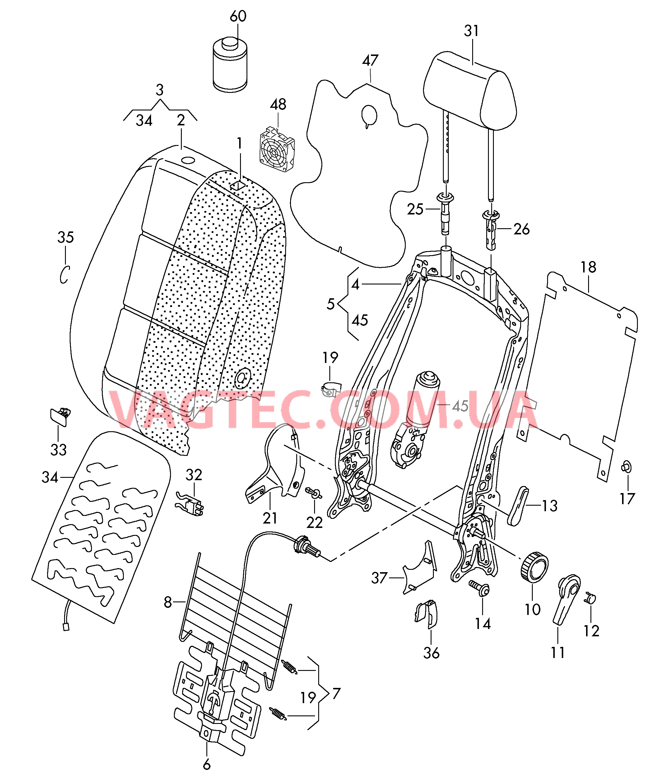 Cпинка Подголовники  для VOLKSWAGEN Passat 2015-1