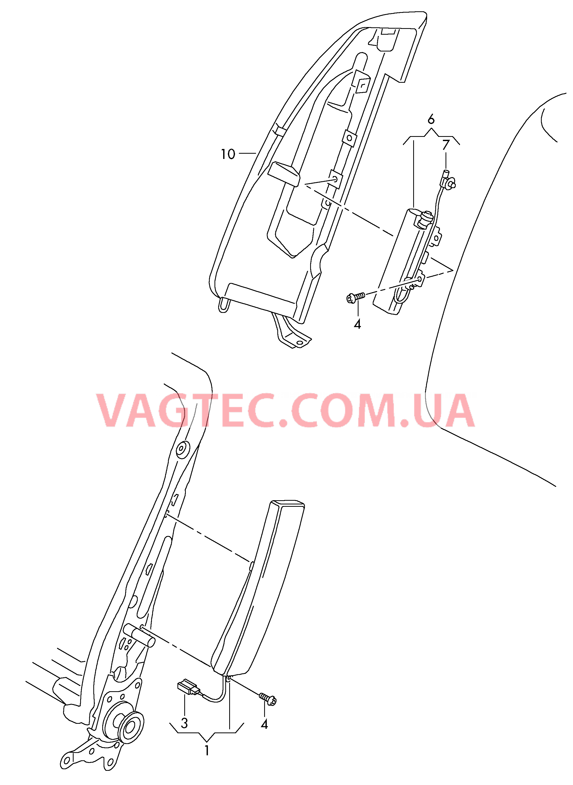 Модуль боковой подушки безоп.  для VOLKSWAGEN Passat 2011-1