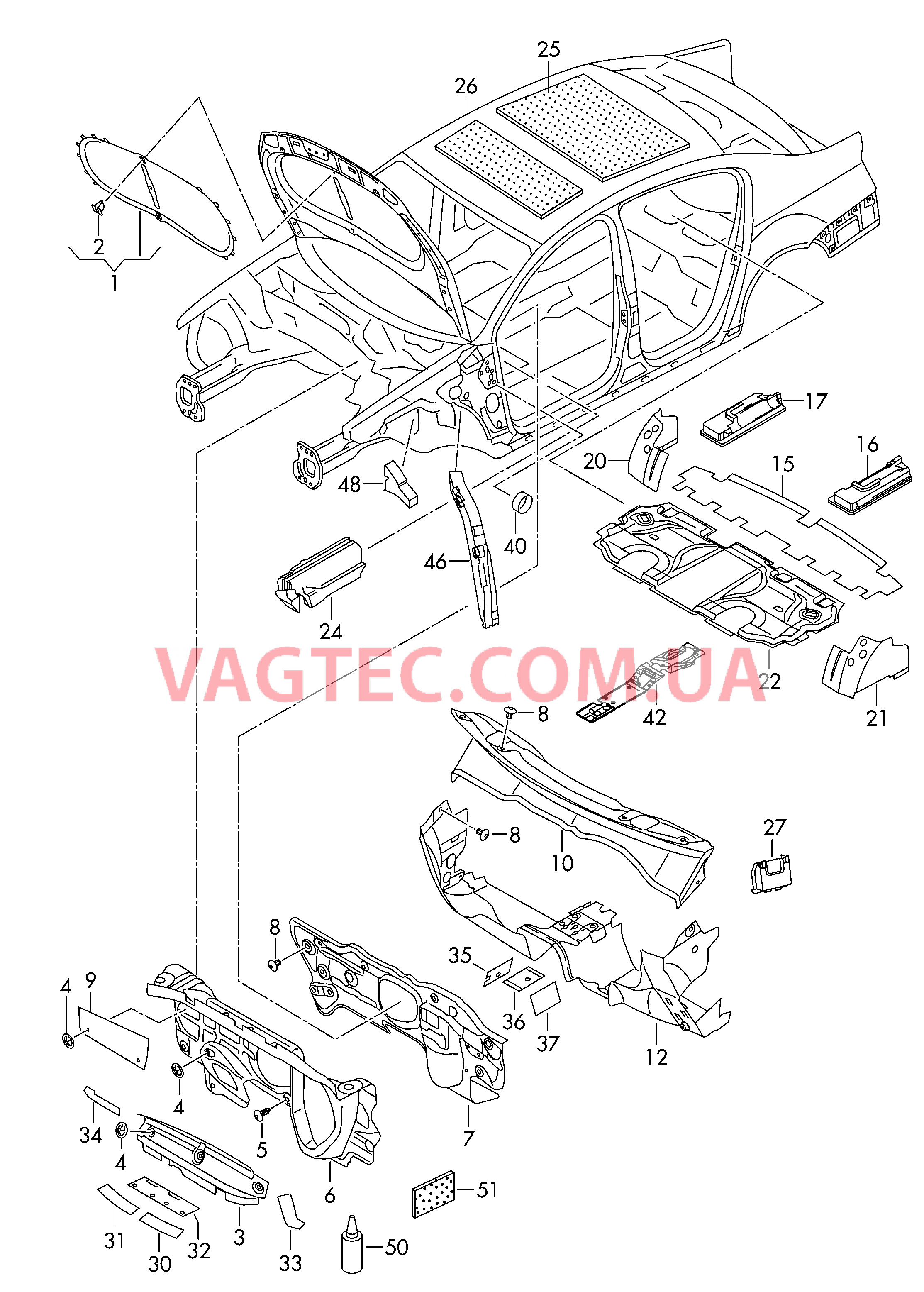 Изоляции  для VOLKSWAGEN Passat 2013-1