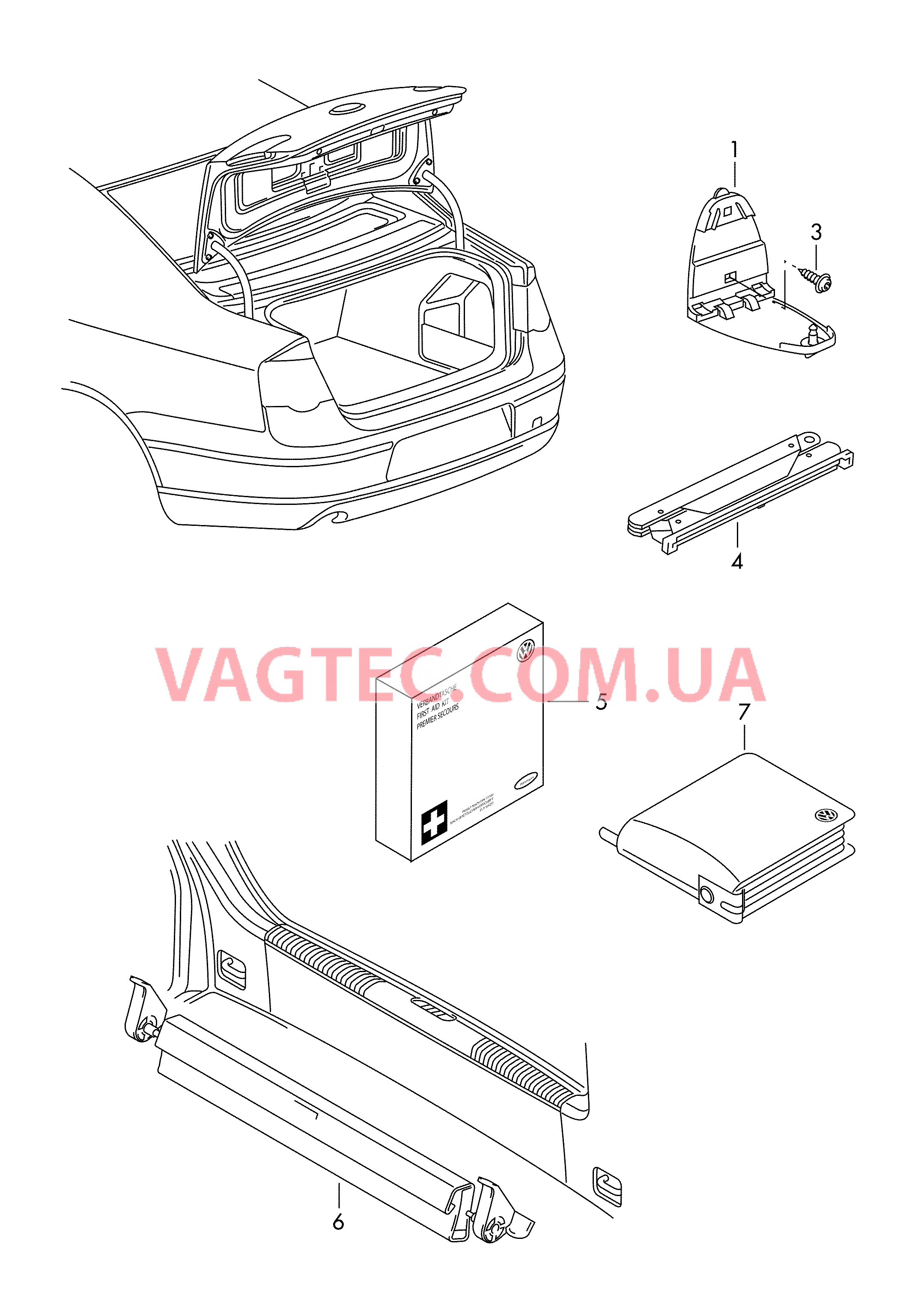 Знак аварийной остановки Кронштейн знака авар. останов. Защитная материя Аптечка  для VOLKSWAGEN Passat 2015-1