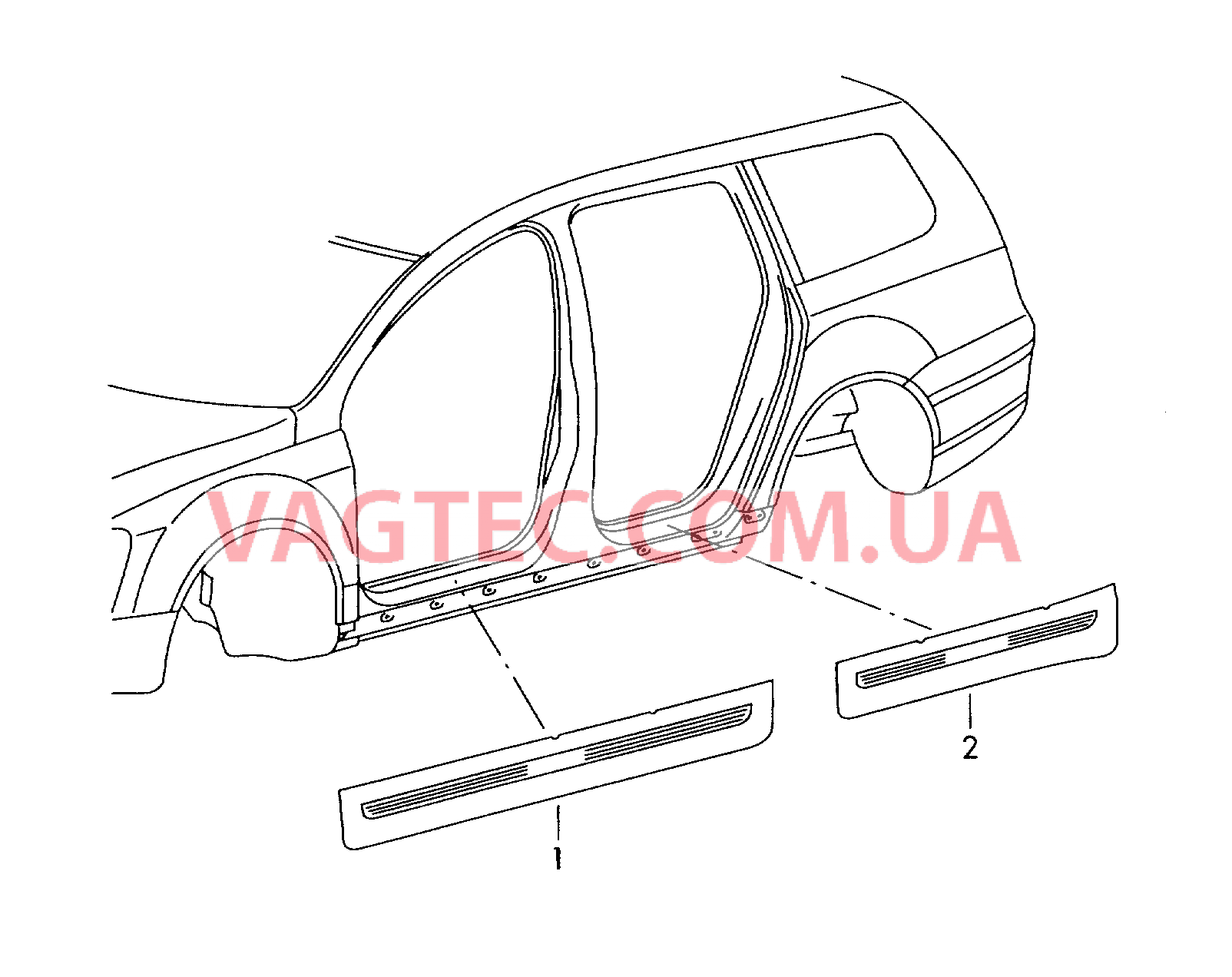 Защитная плёнка порогов  для VOLKSWAGEN Passat 2009