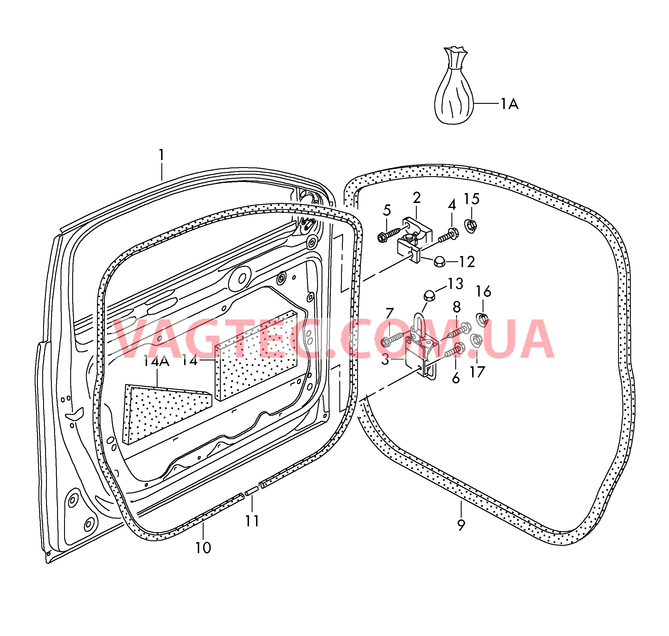 Двери Петля двери Уплотнитель двери  для VOLKSWAGEN Passat 2009