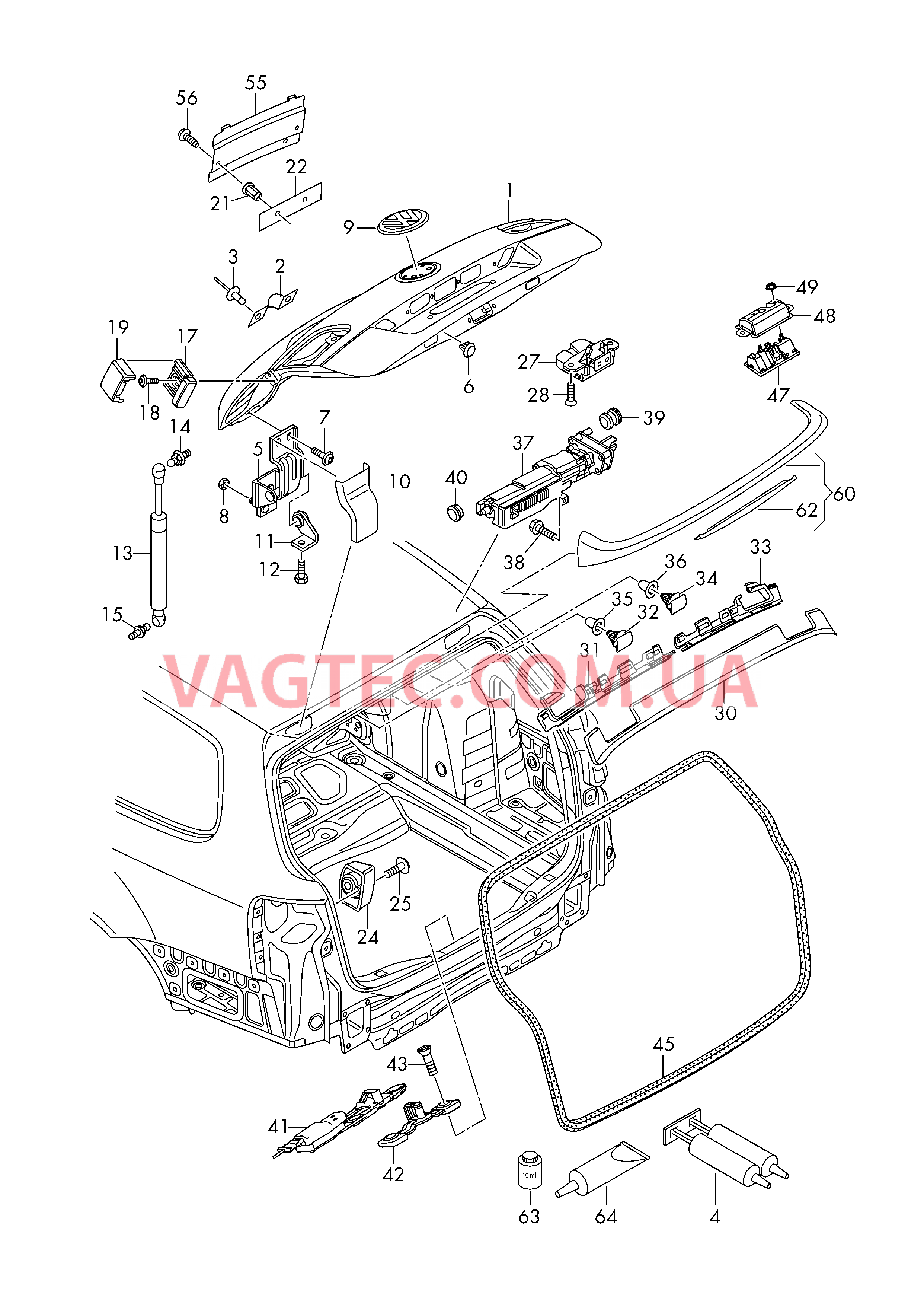 Крышка багажного отсека  для VOLKSWAGEN Passat 2014-1