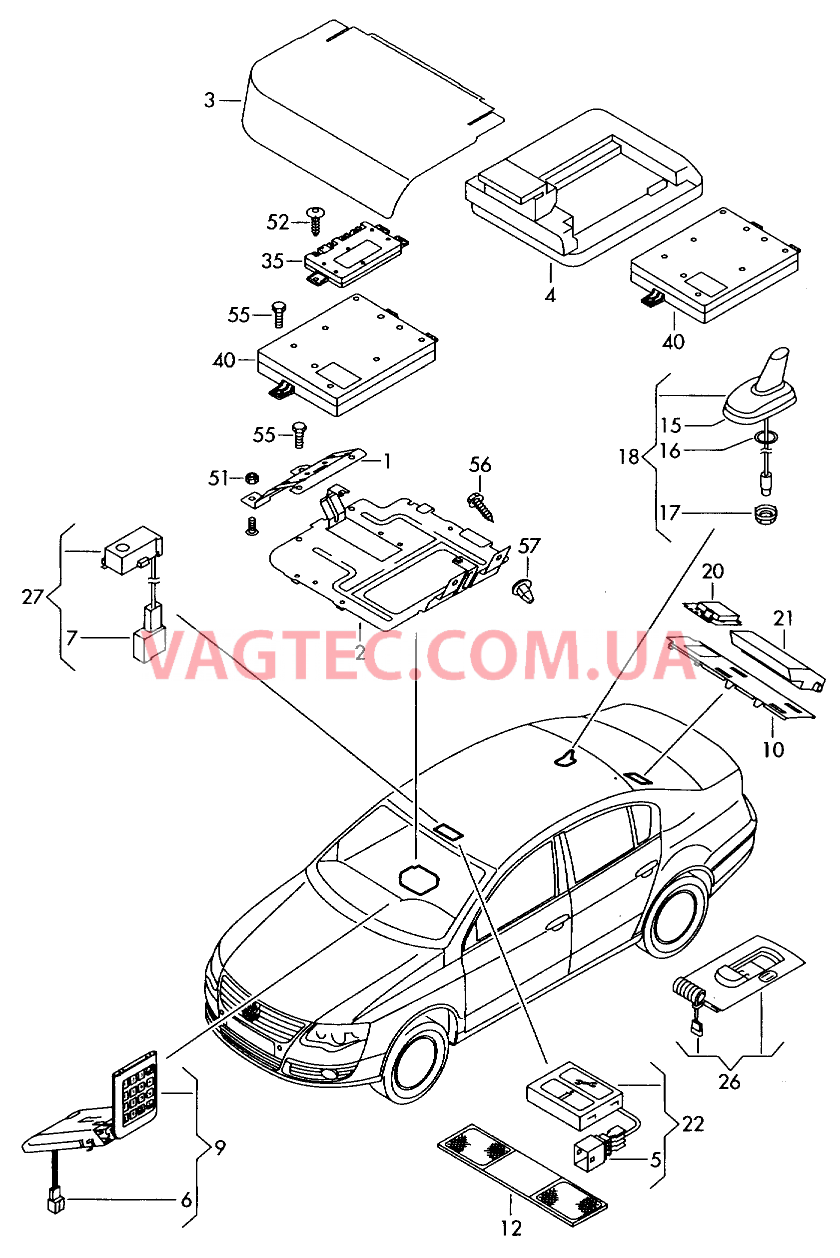 Электрические детали комплекта для подключения телефона  для VOLKSWAGEN Passat 2007