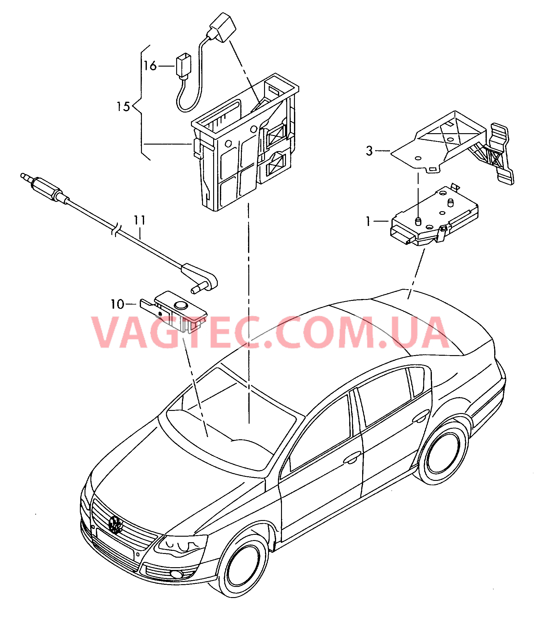 Разъём AUX-IN  для VOLKSWAGEN Passat 2006