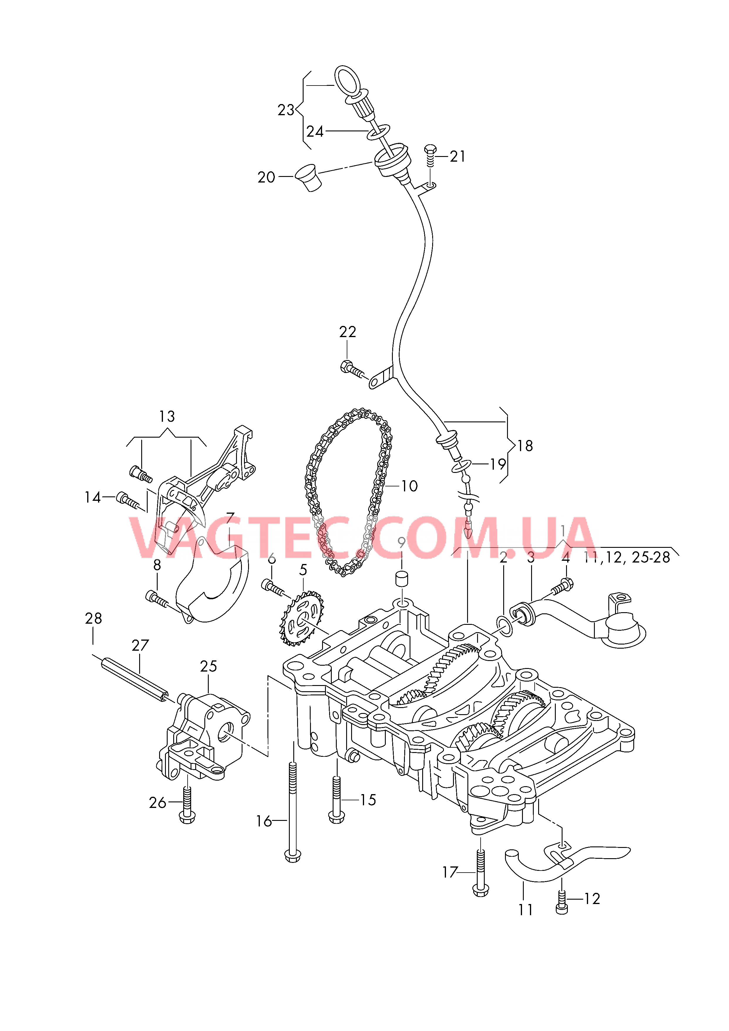 Насос, масляный Маслоизмерительный щуп Вал, балансирный F             >> 3C-6E065 000* F             >> 3C-6Р050 000* для VOLKSWAGEN Passat 2007