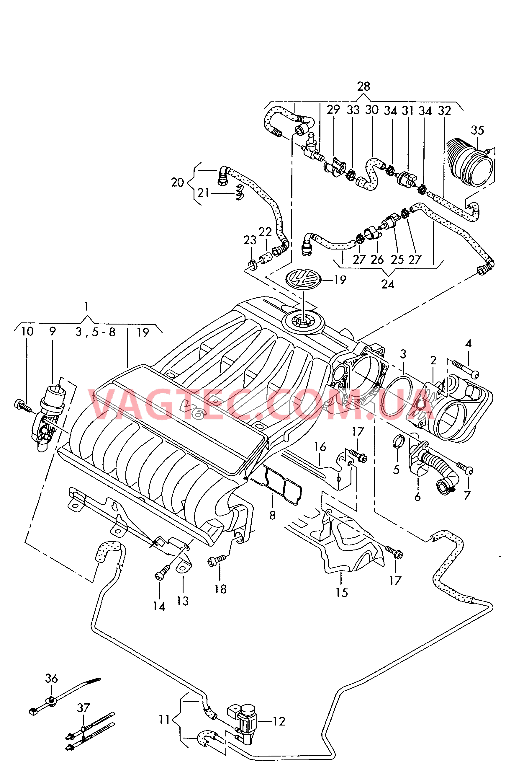 Cистема впуска воздуха  для VOLKSWAGEN Passat 2007