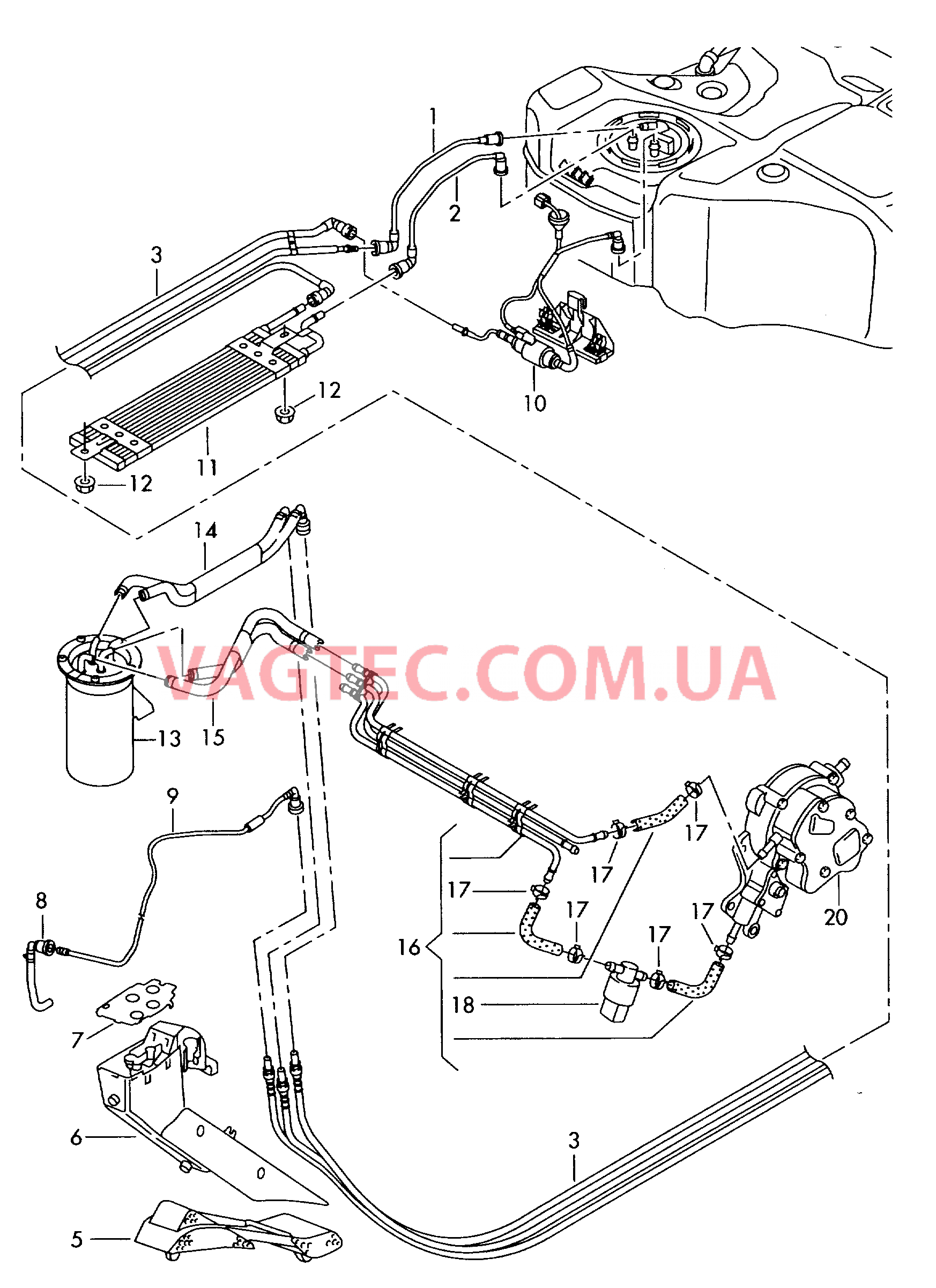 Топливопровод Охлаждение топлива  для VOLKSWAGEN Passat 2008