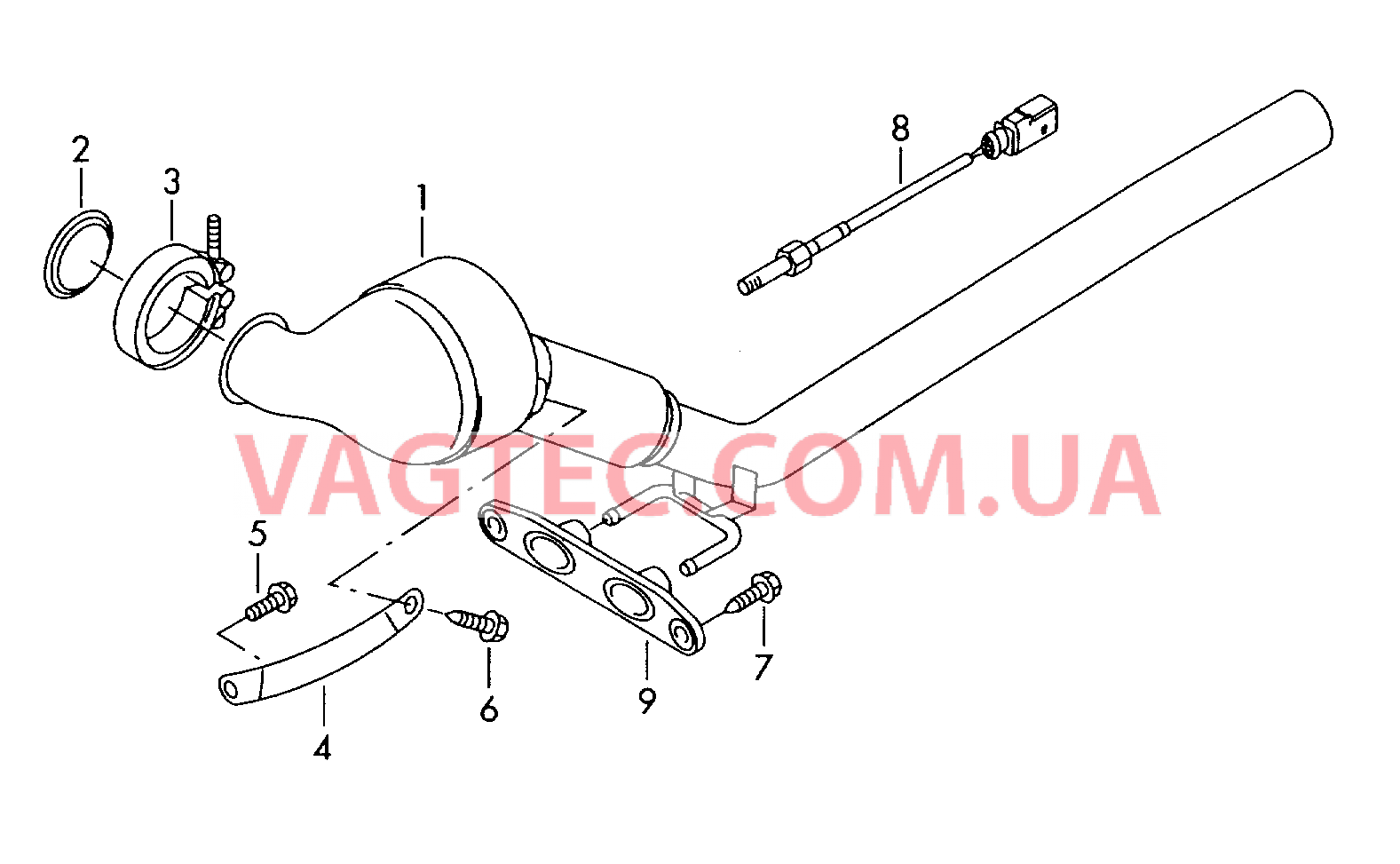 Труба выпуска ОГ с нейтрализат Промежуточная труба  Комплект дооборудования сажевым фильтром   см. панель иллюстраций:  для VOLKSWAGEN Passat 2009