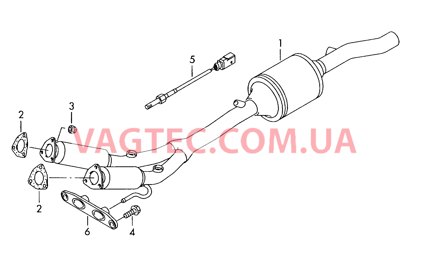 Труба выпуска ОГ с нейтрализат Промежуточная труба Передний глушитель  для VOLKSWAGEN Passat 2007