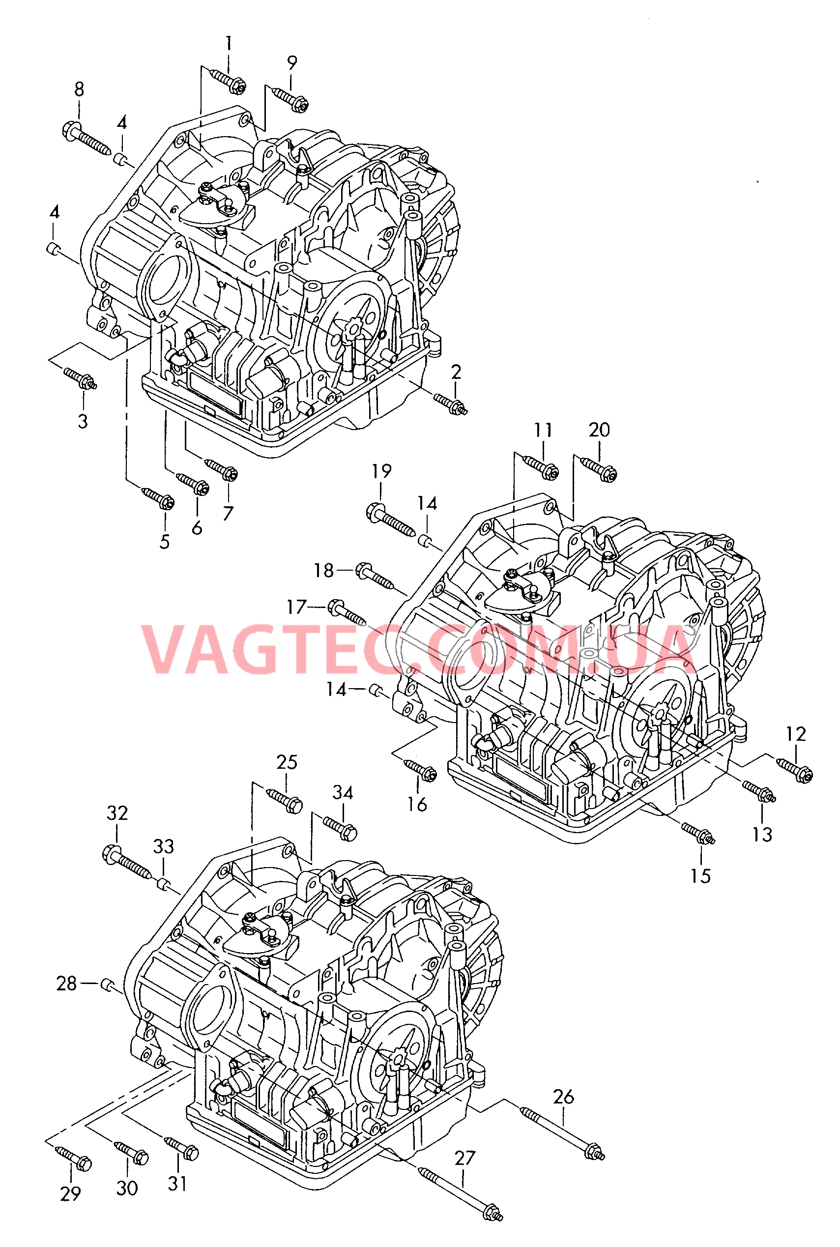 Детали крепления для двигателя и КП  для 6-ступенчатой АКП  для VOLKSWAGEN Passat 2010