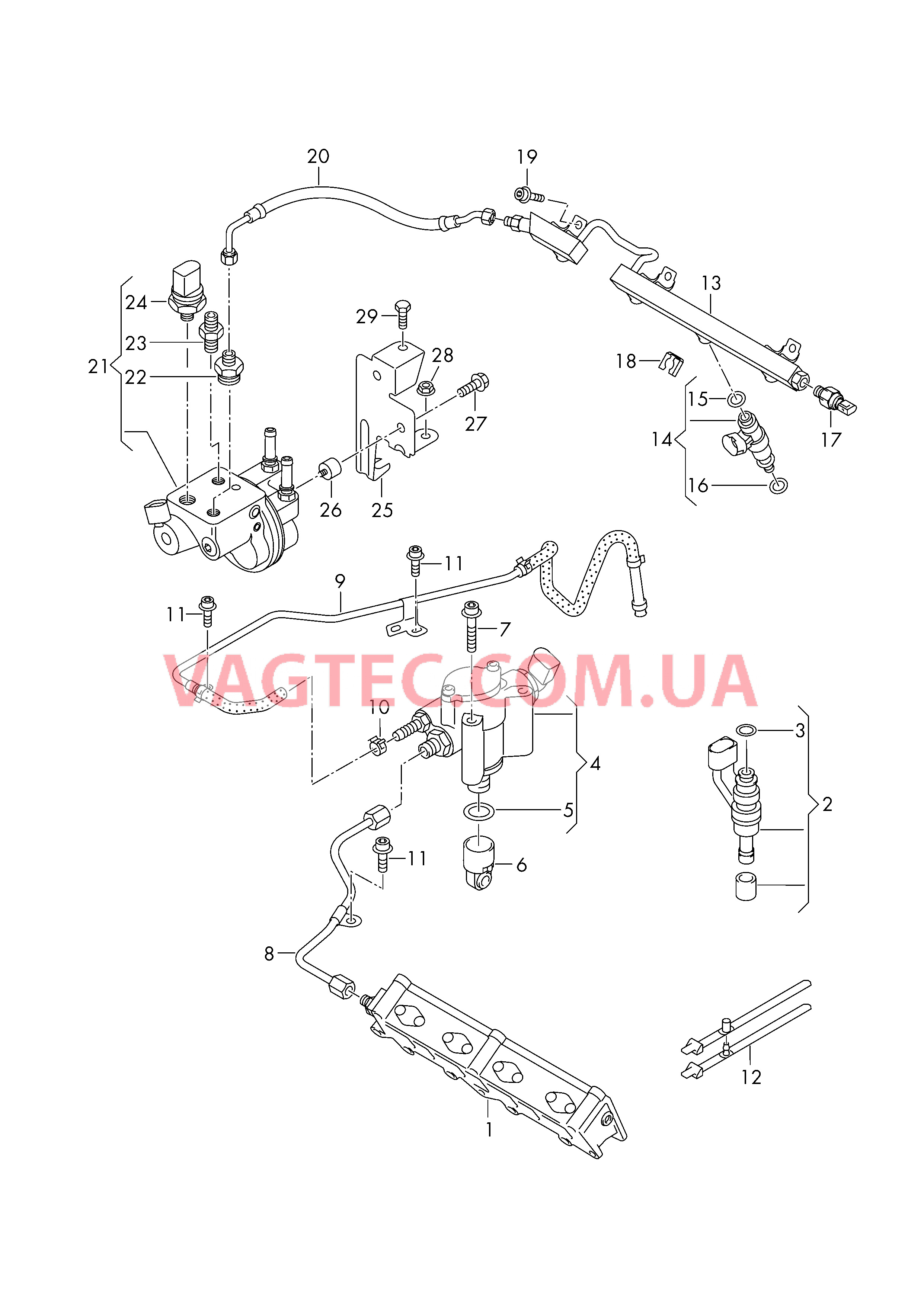 Распределитель топлива  для VOLKSWAGEN Passat 2011-1