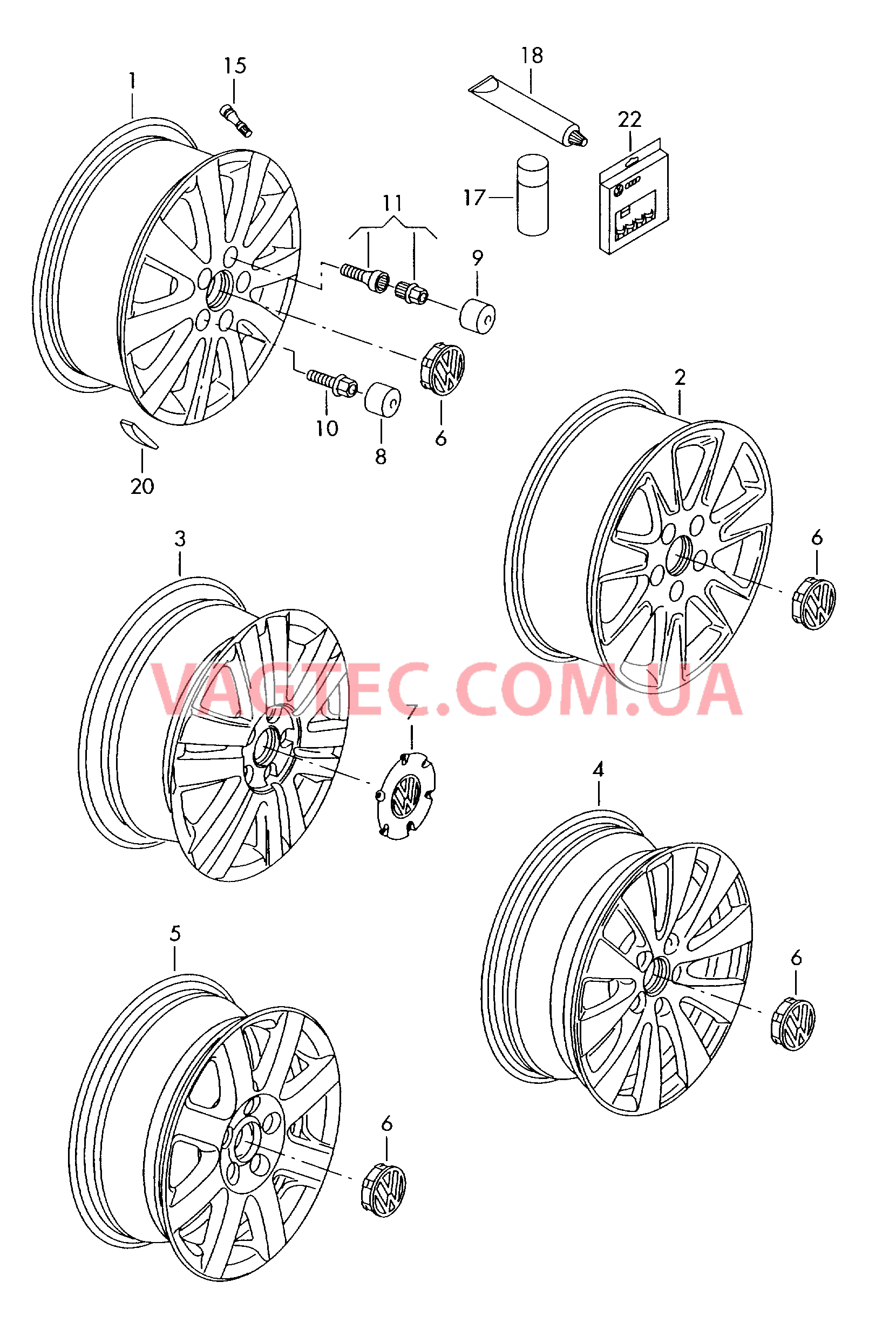 Алюминиевый диск Колпак колеса  для VOLKSWAGEN EOS 2008