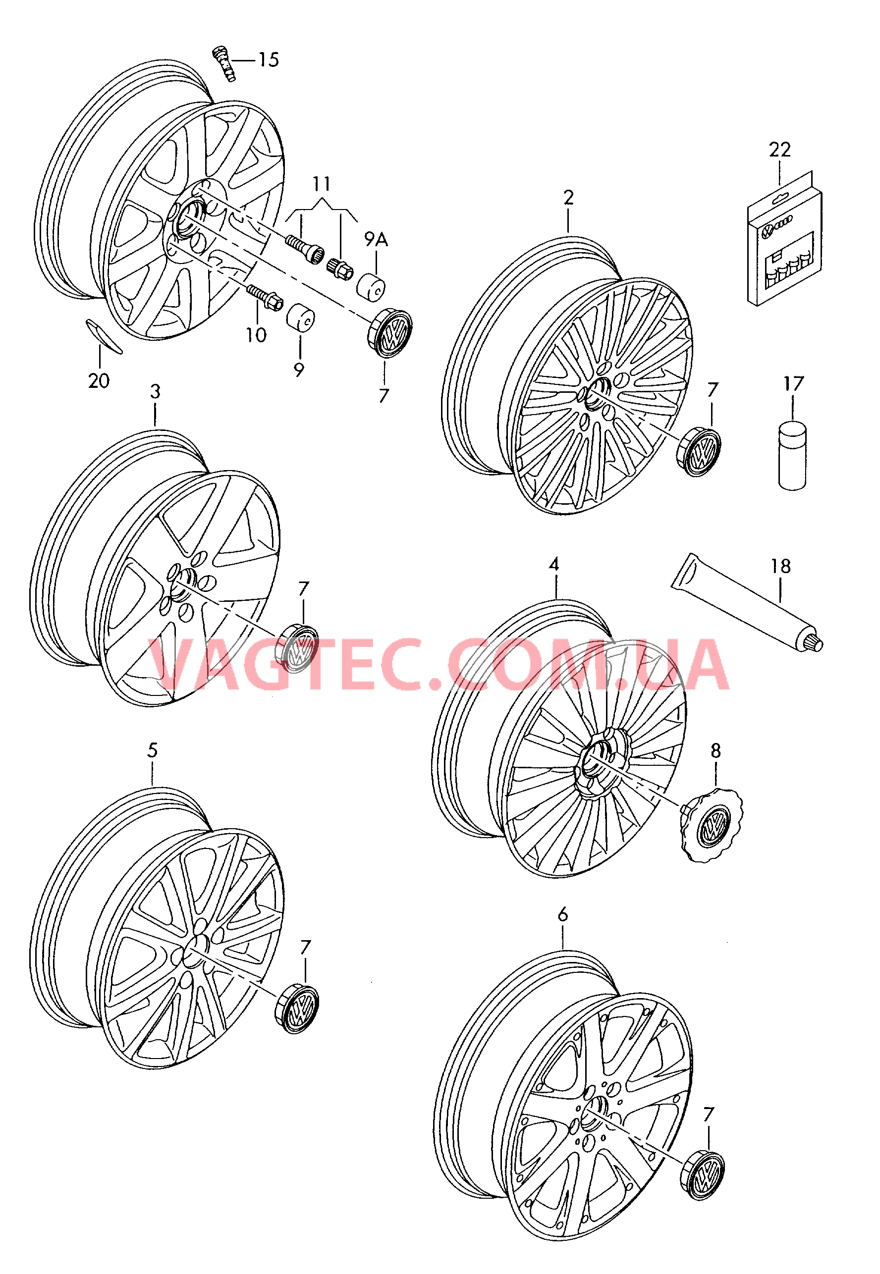 Алюминиевый диск Колпак колеса  для VOLKSWAGEN EOS 2009