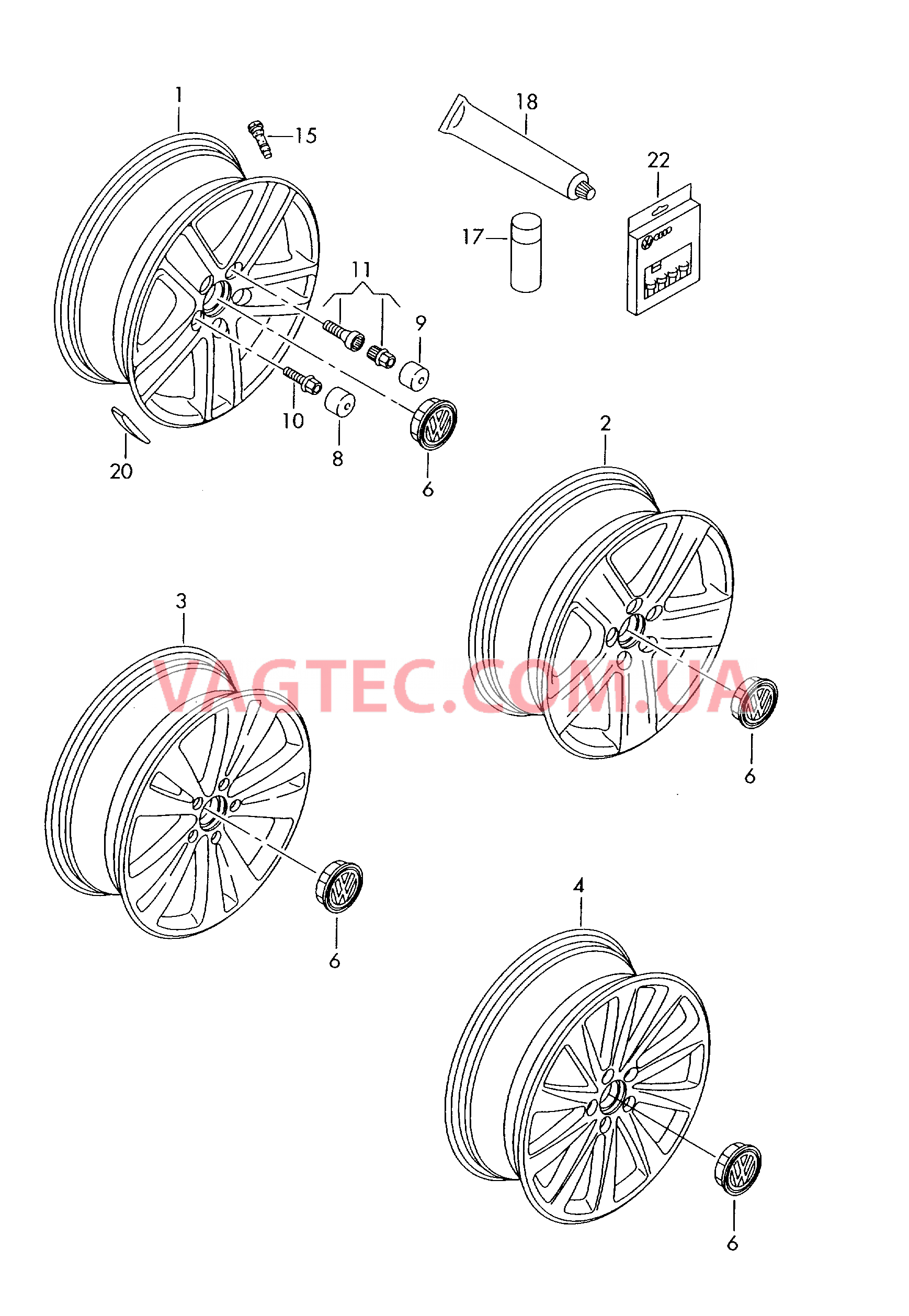 Алюминиевый диск Колпак колеса для а/м с индивидуальной комплектацией  для VOLKSWAGEN Passat 2010