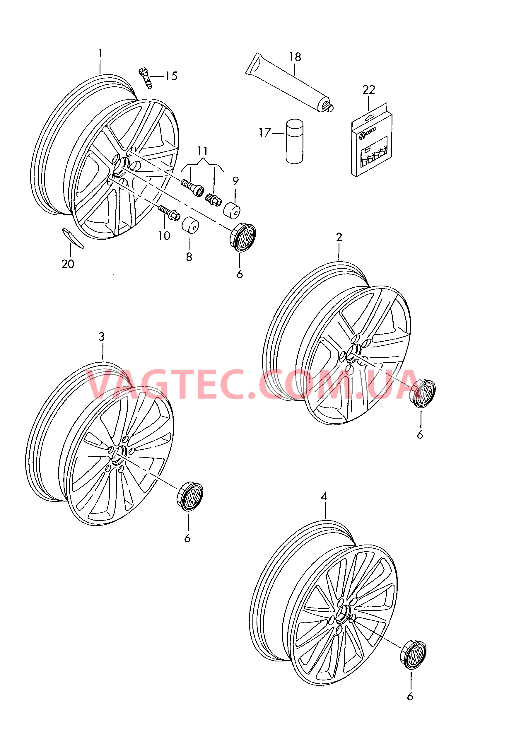 Алюминиевый диск Колпак колеса  для VOLKSWAGEN EOS 2006